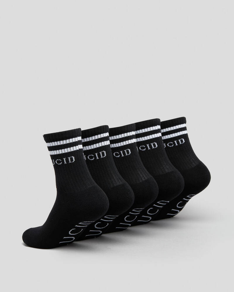 Shop Lucid Boys' Linked Crew Socks 5 Pack In Black - Fast Shipping ...