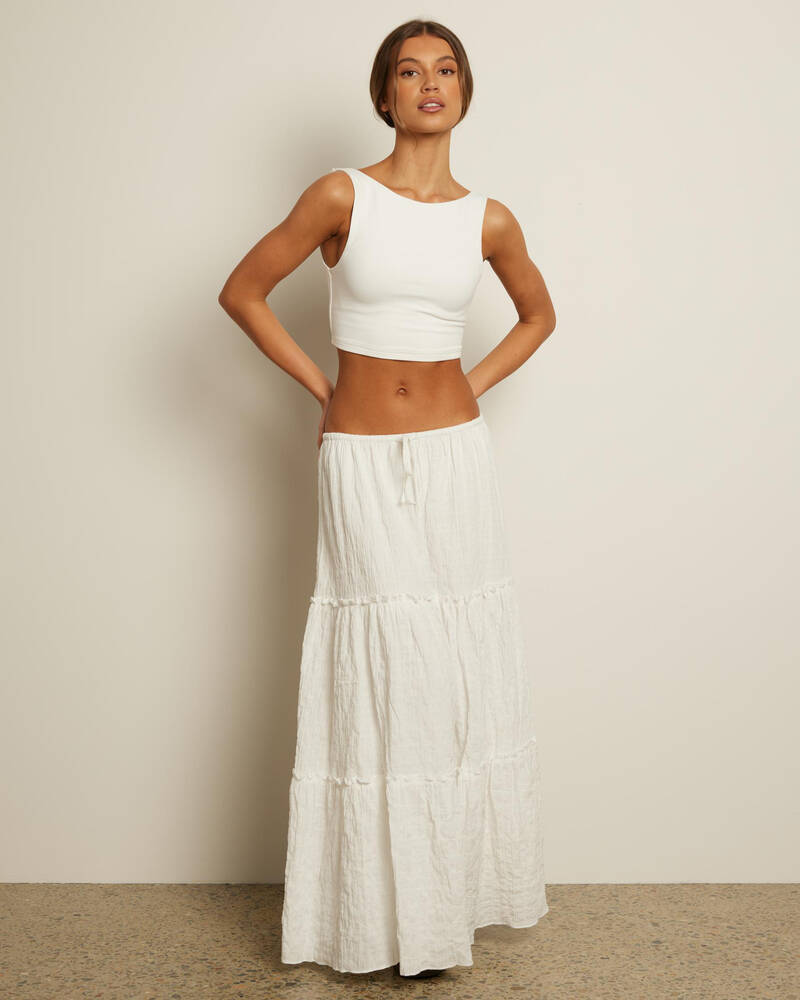 Ava And Ever Basic Super Soft Backless Crop Top for Womens
