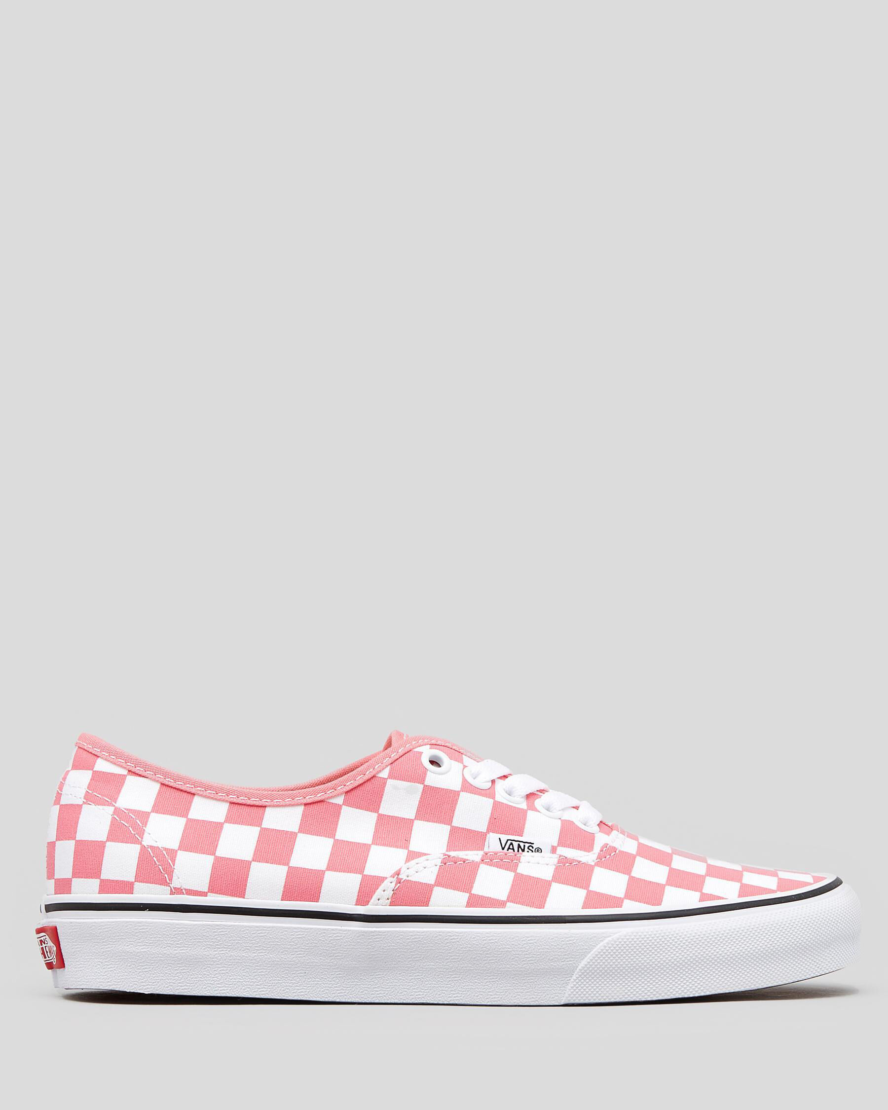 vans checkerboard pink and white