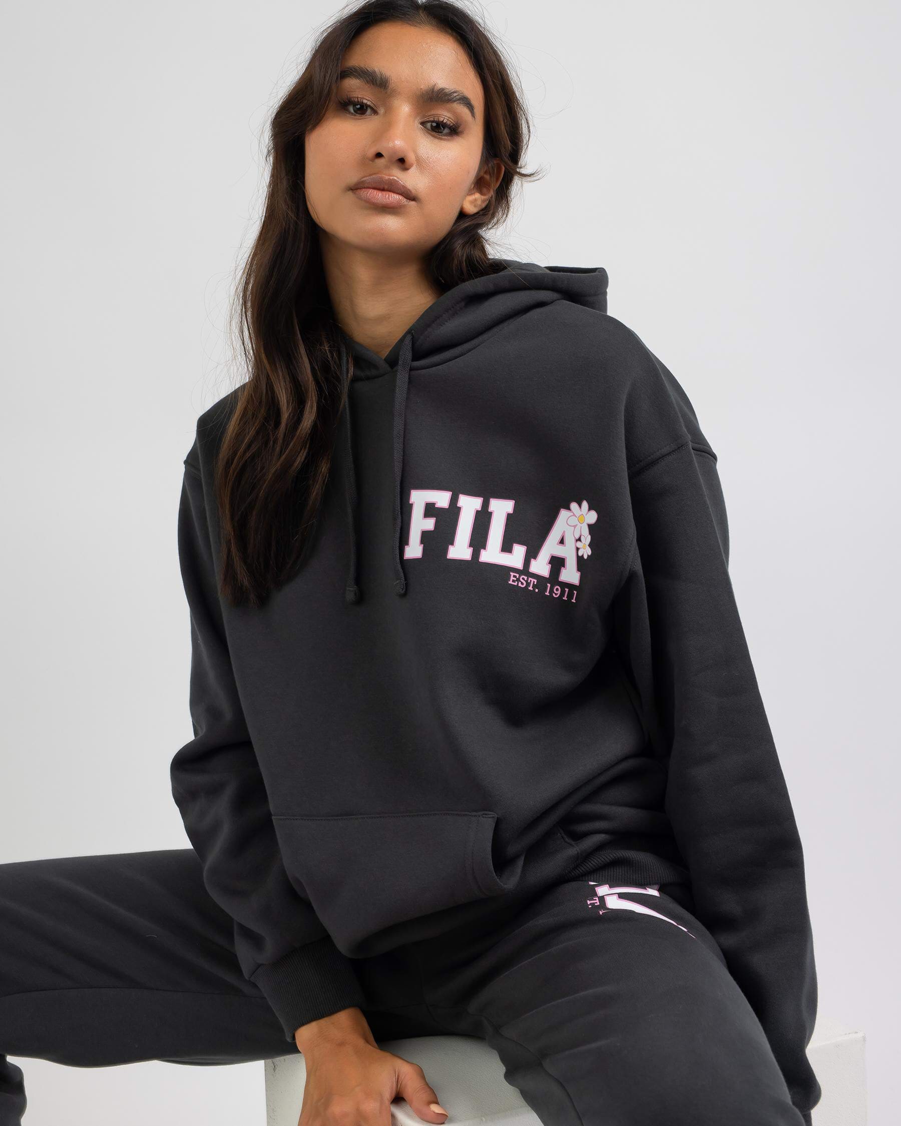 Black discount fila hoodie