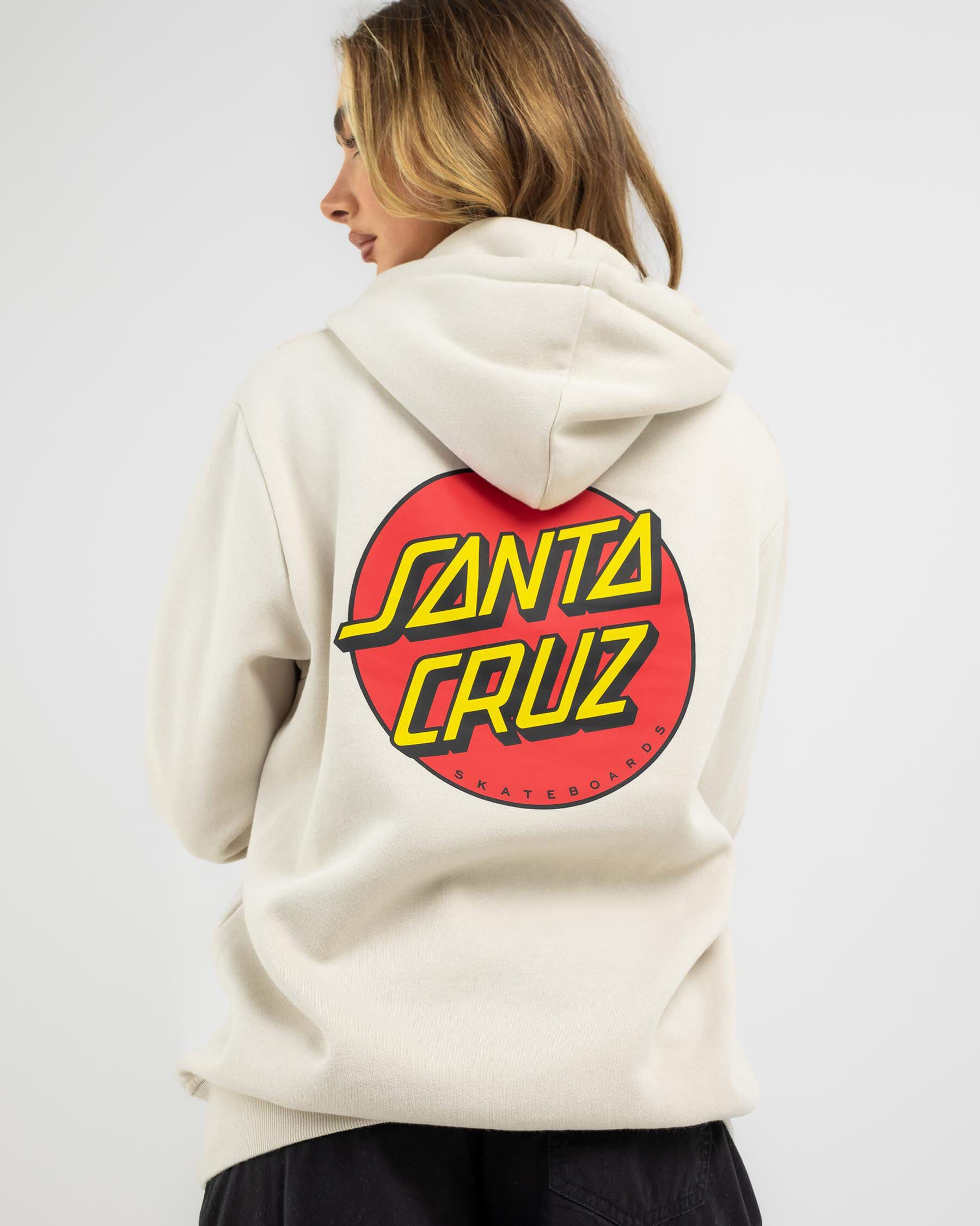 Santa Cruz Classic Dot Chest Hoodie In Concrete FREE Shipping