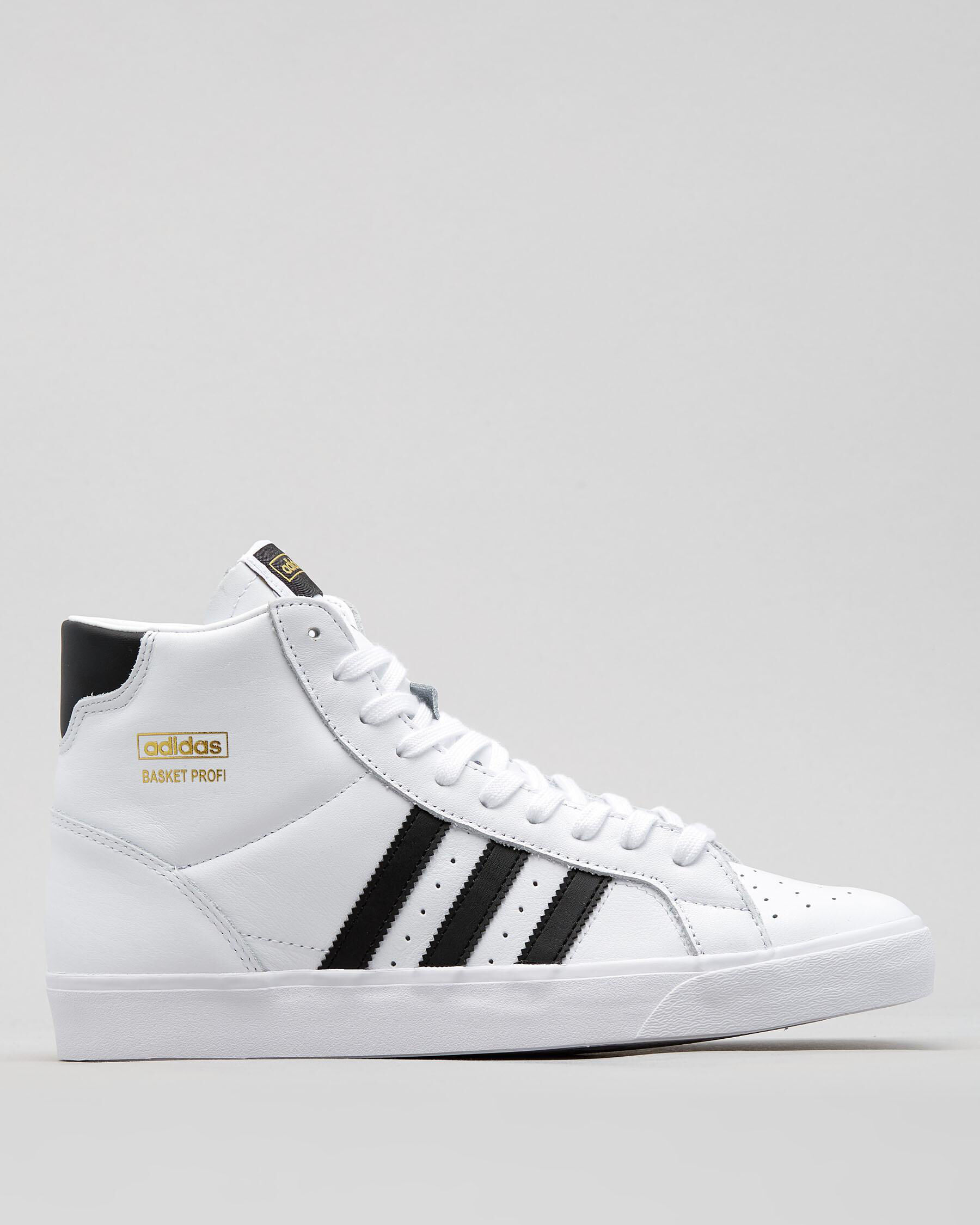 Adidas Basket Profi Hi Cut Shoes In Ftwr White core Black gold Met