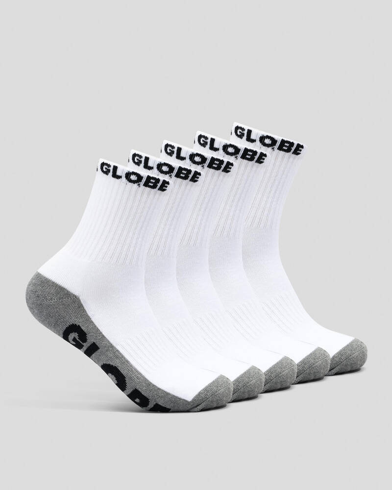 Globe Boys' Quarter Socks 5 Pack for Mens