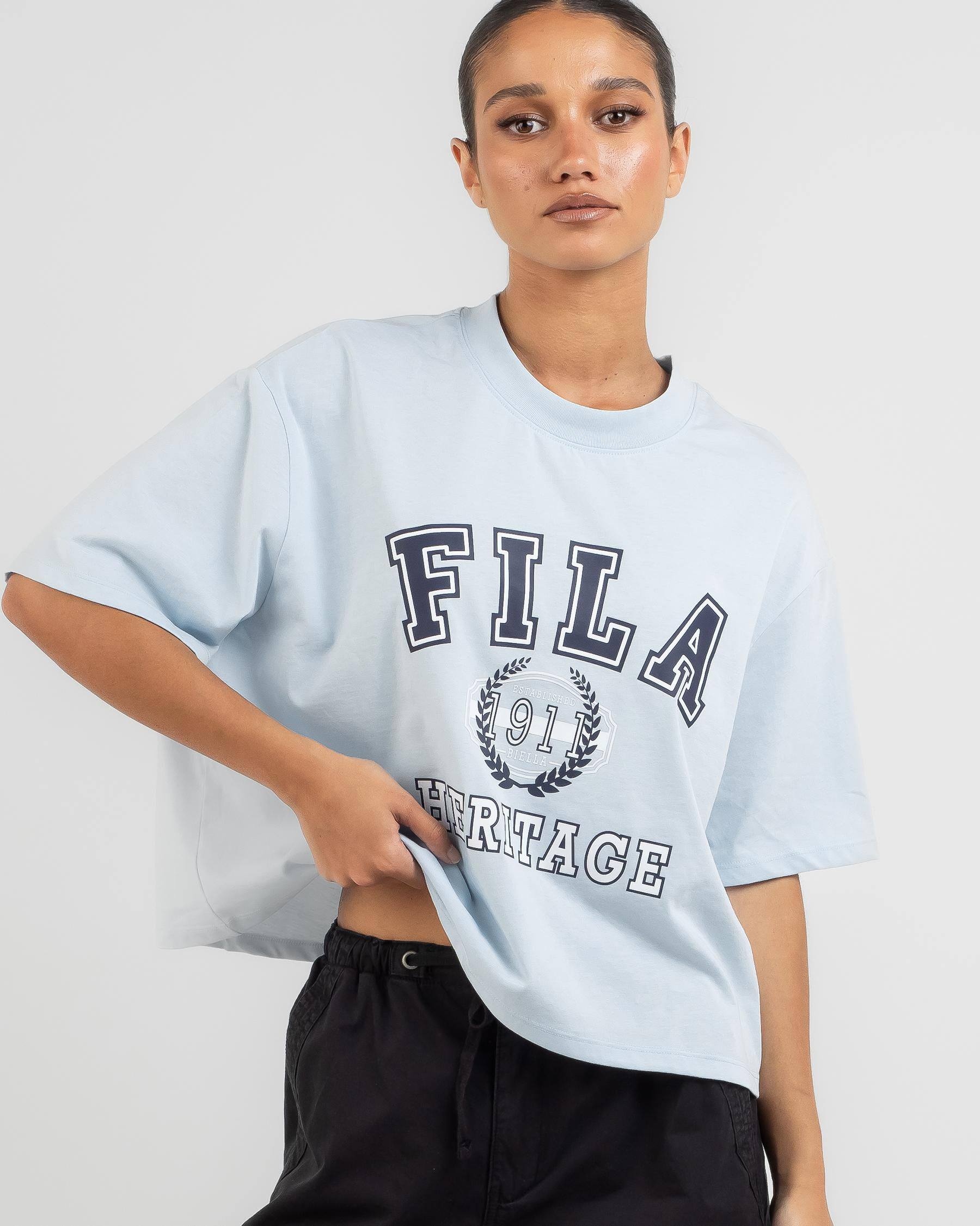 Fila crop hot sale top shirt