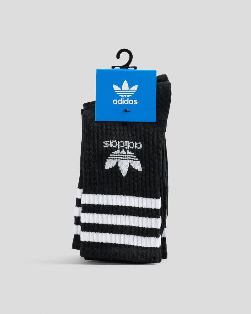 adidas Boys' 3 Stripe Crew Socks 3 Pack for Mens