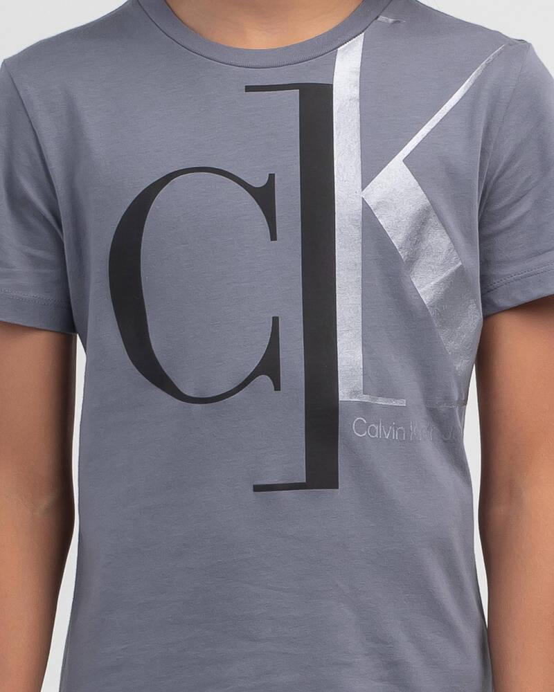 Calvin klein jeans Mixed Monogram Short Sleeve T-Shirt Grey