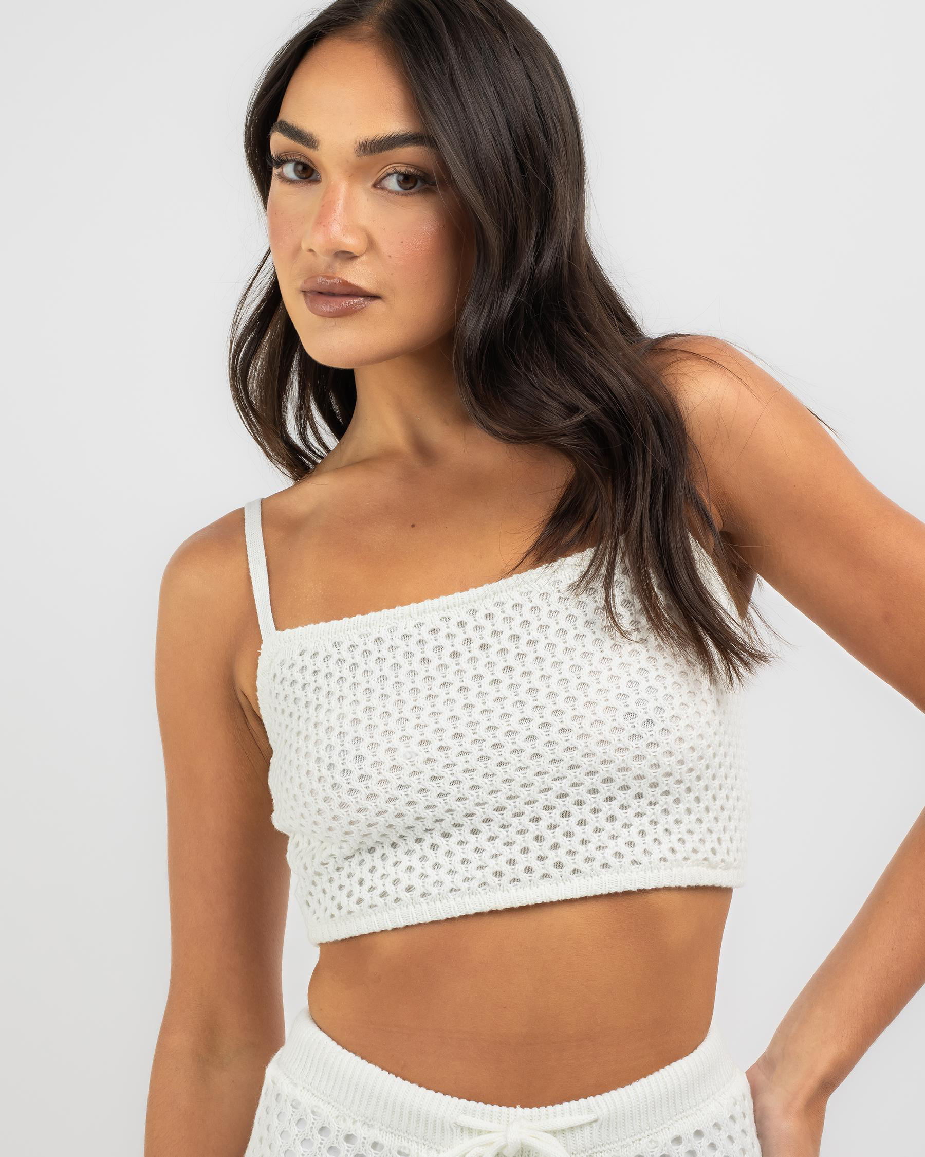 Mooloola Taylah Crochet Top In Cream - Fast Shipping & Easy Returns ...