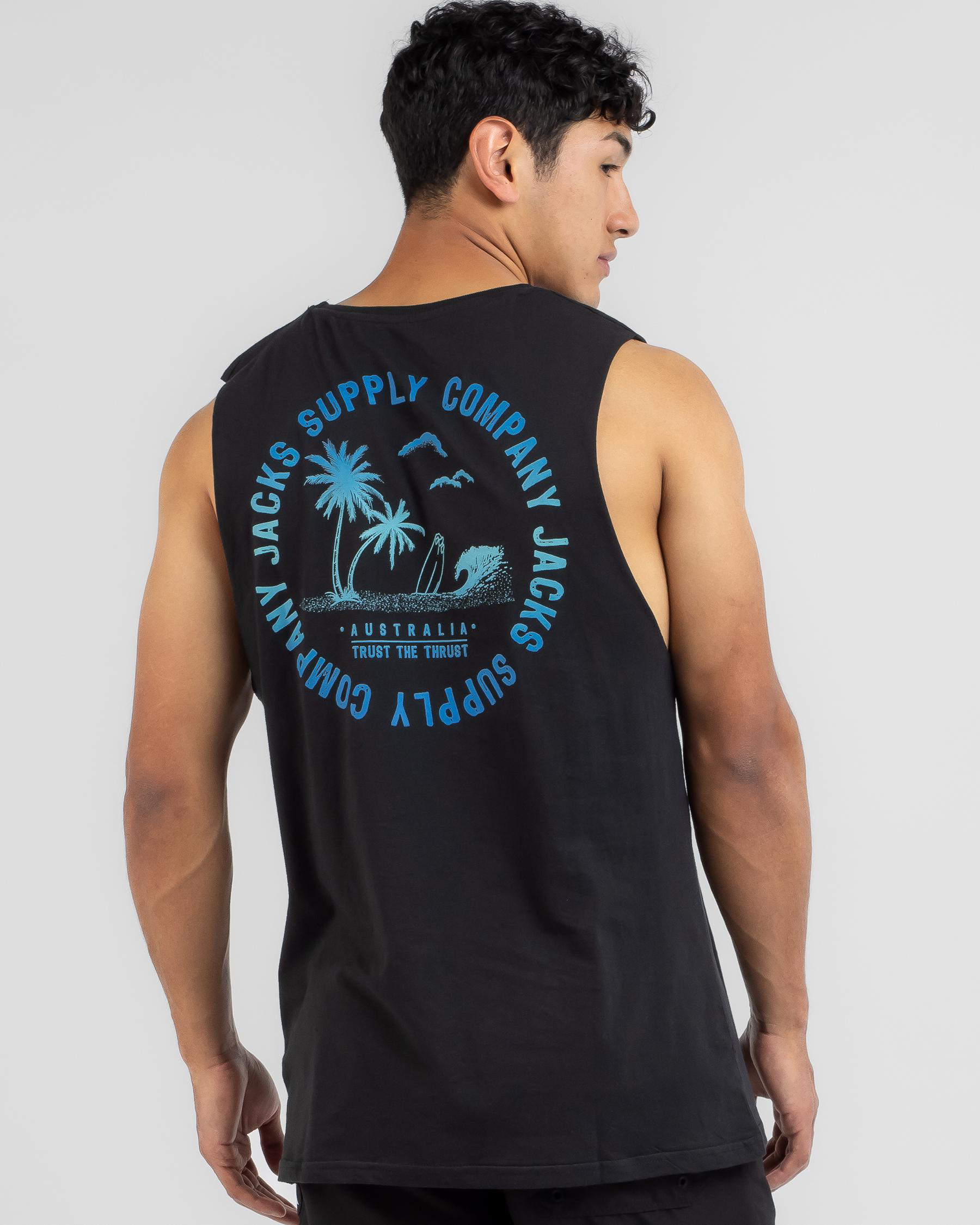 Shop Jacks Hideaway Muscle Tank In Black - Fast Shipping & Easy Returns ...