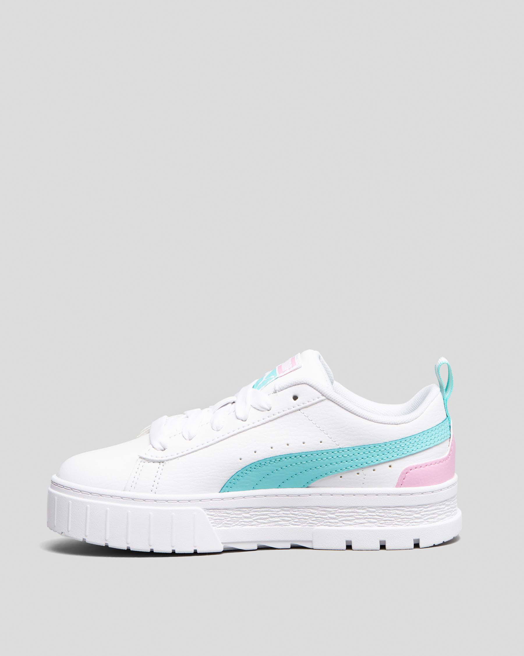 Shop Puma Girls' Mayze Shoes In Puma White/mint/lilac Chiffon - Fast ...