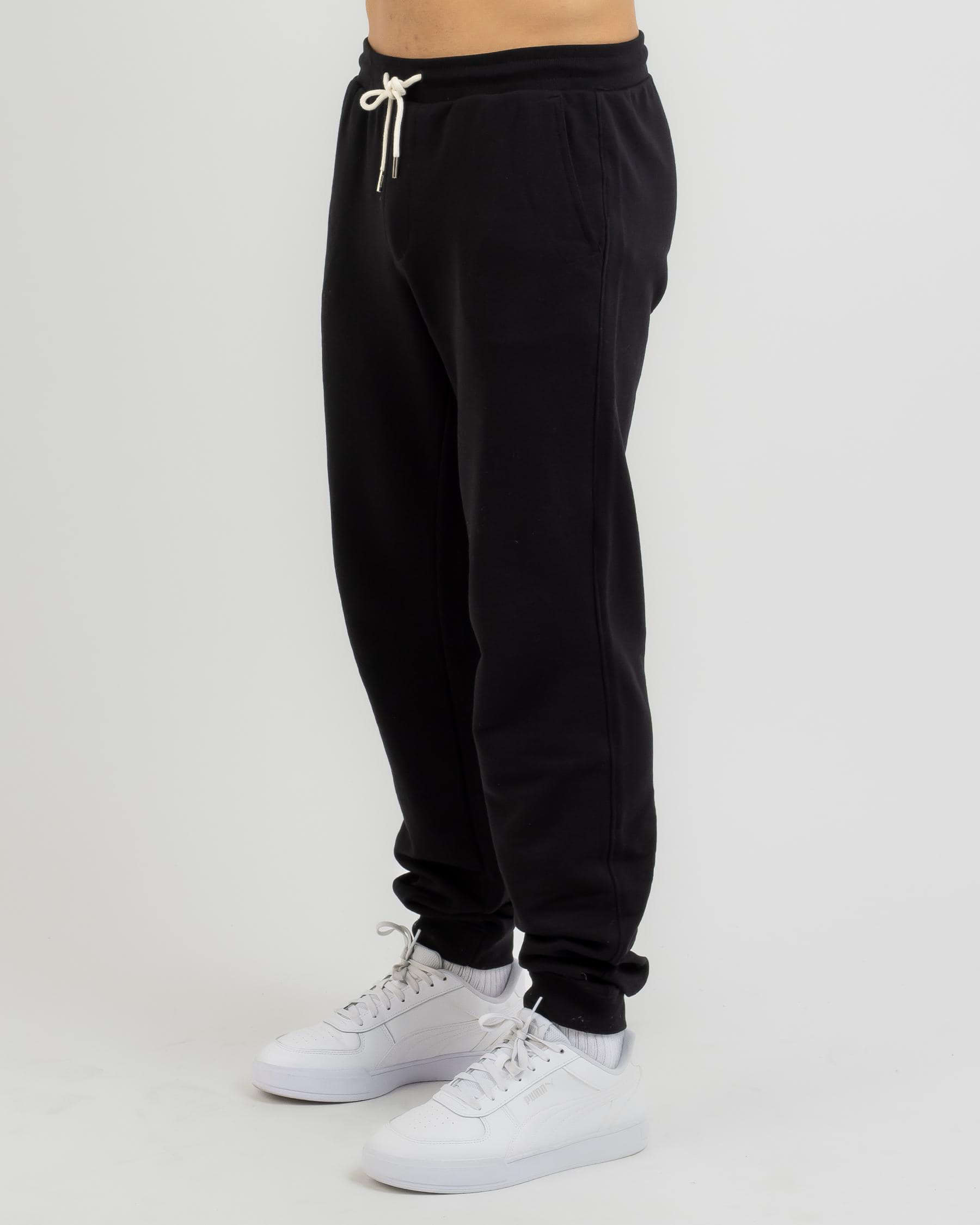 Shop Quiksilver Essentials Terry Track Pants In Black - Fast Shipping ...