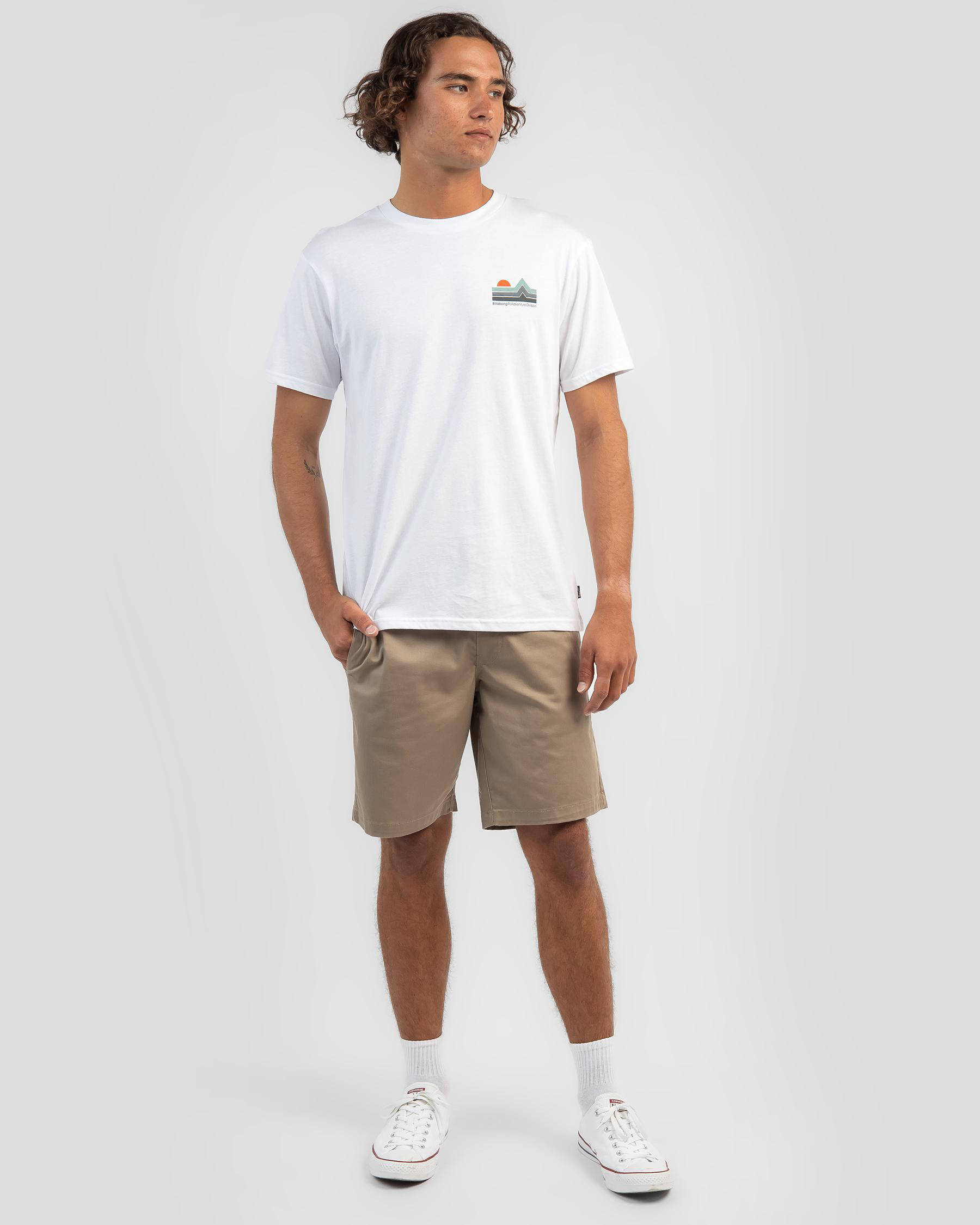 Shop Billabong Stretch T-Shirt In White - Fast Shipping & Easy Returns ...