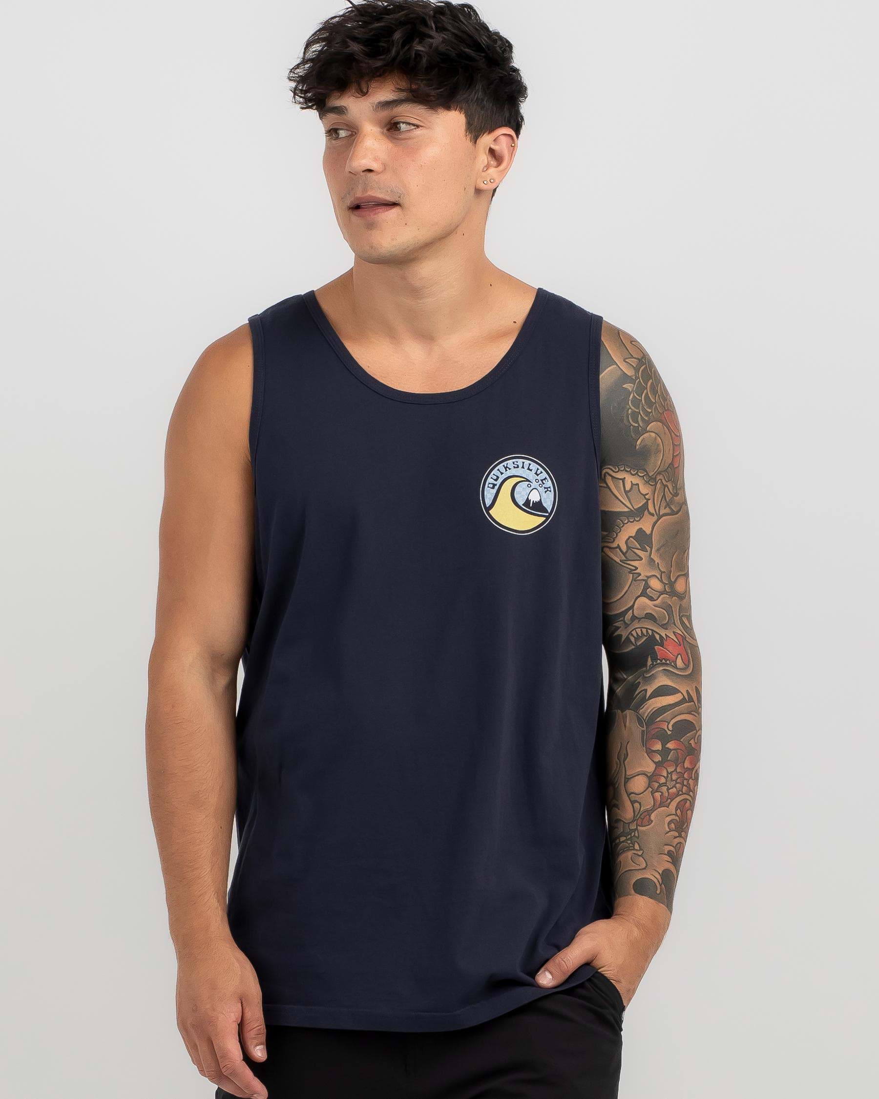 Shop Quiksilver Feeling The Vibe Tank In Navy Blazer - Fast Shipping ...