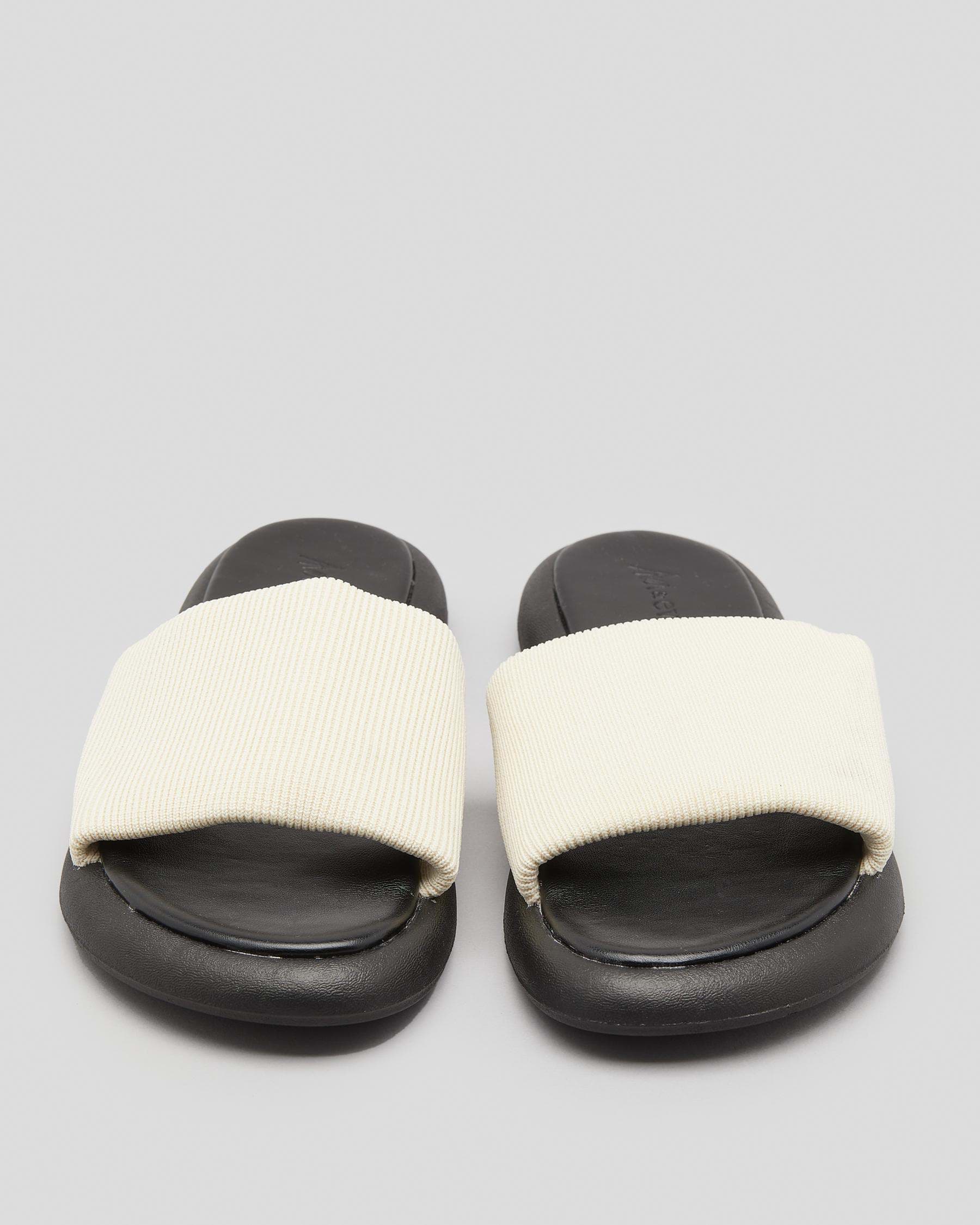 Shop Ava And Ever Beckie Slide Sandals In Alabaster - Fast Shipping ...