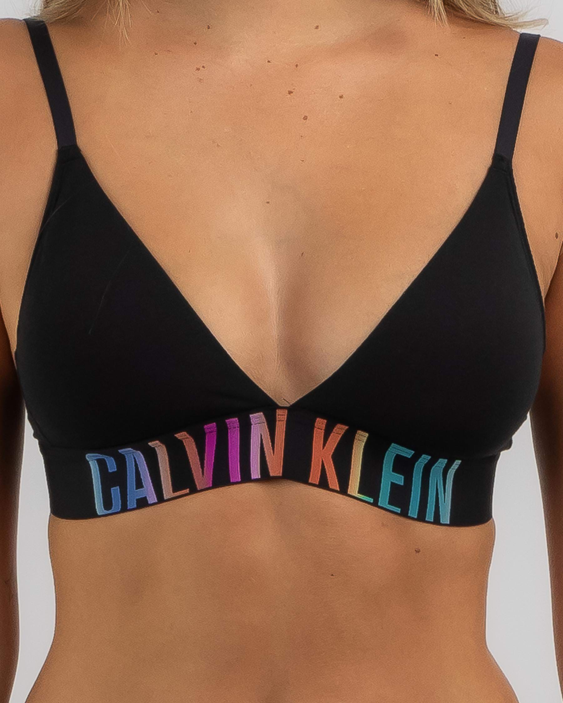Calvin Klein Intense Power Pride Triangle Bralette In Black/ombre