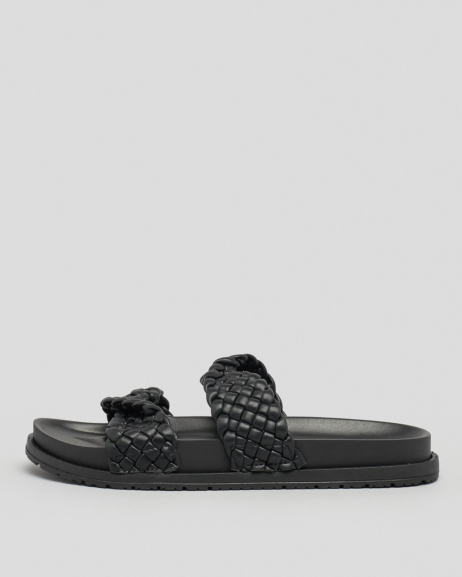 Shop Ava And Ever Arabella Slide Sandals In Black - Fast Shipping ...