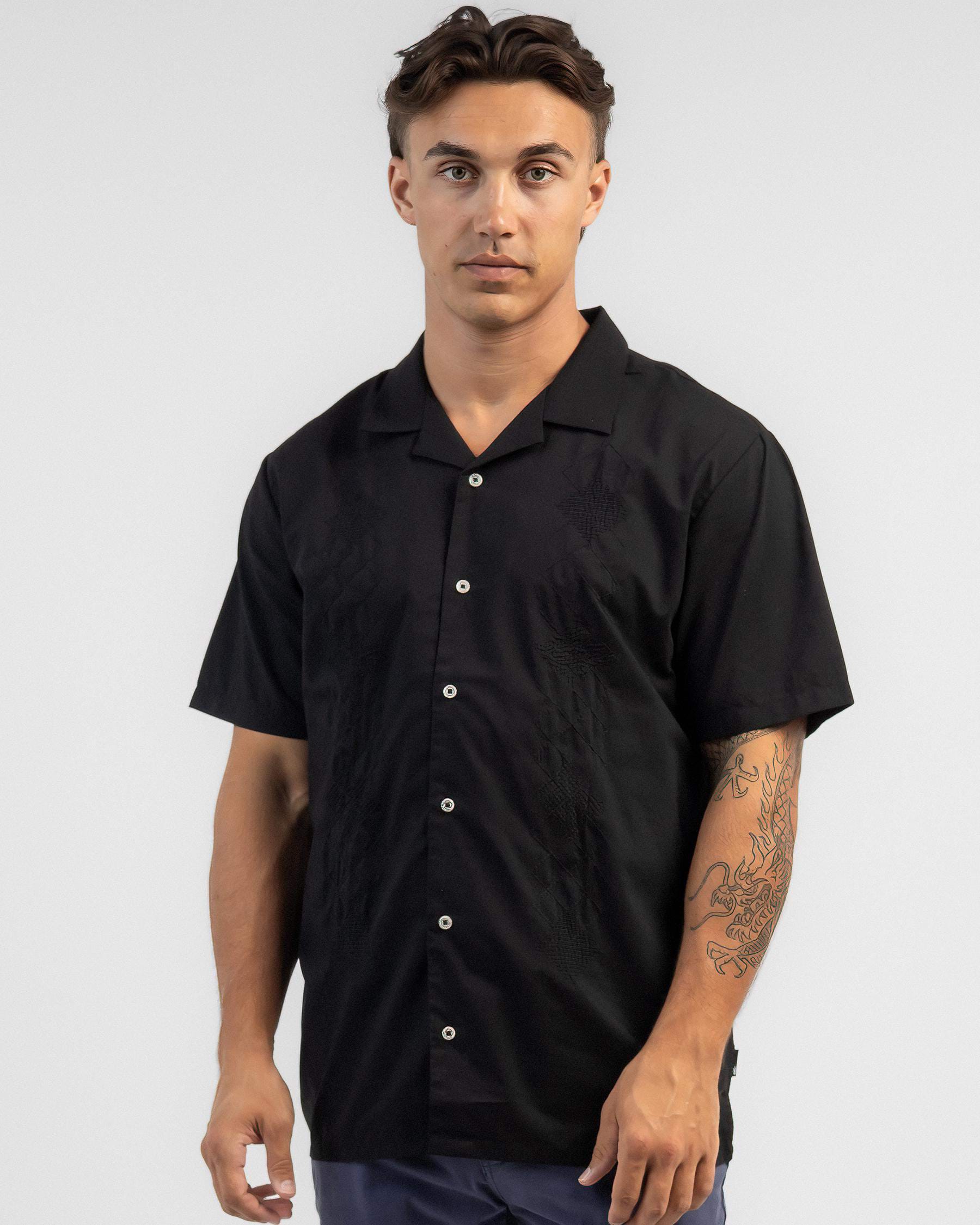 Volcom Baracostone Short Sleeve Shirt In Black - Fast Shipping & Easy ...