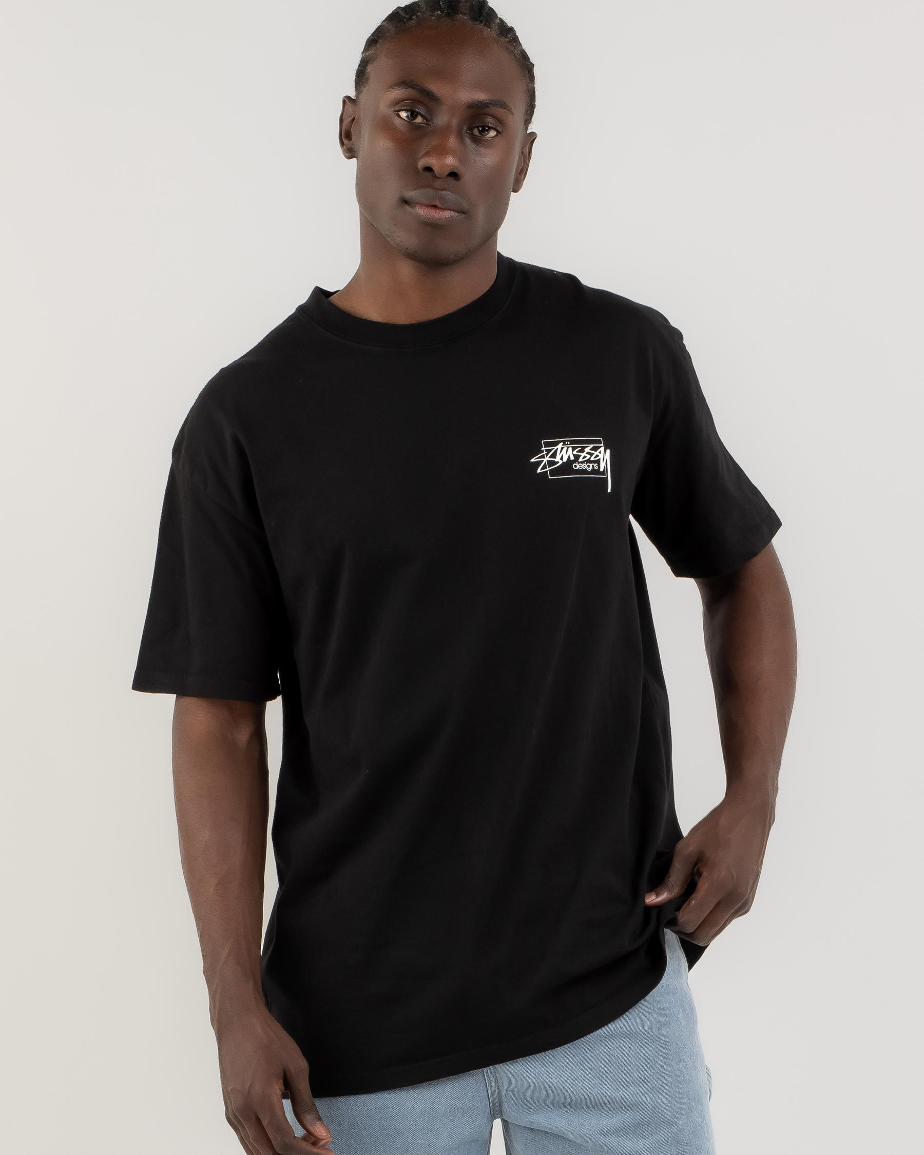 Shop Stussy Designs 50-50 T-Shirt In Pigment Black - Fast Shipping ...