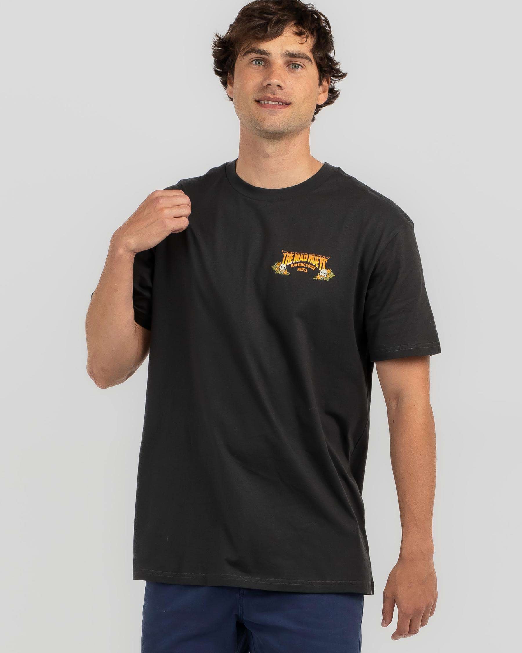 Shop The Mad Hueys Raising Swell T-Shirt In Black - Fast Shipping ...