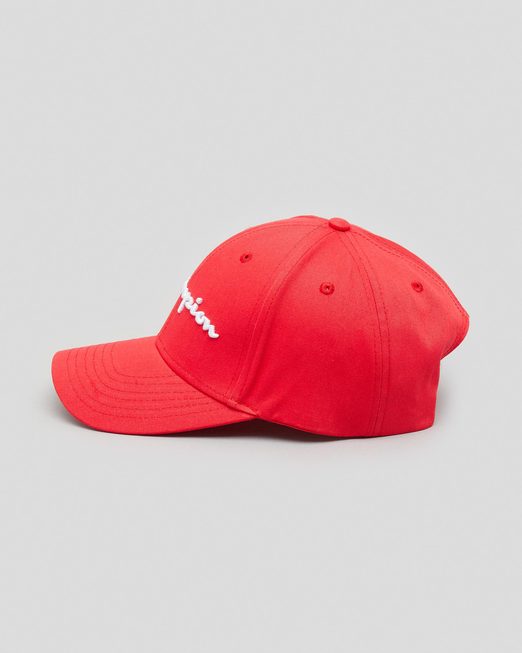 Shop Champion Logo Cap In Team Red Scarlet - Fast Shipping & Easy ...