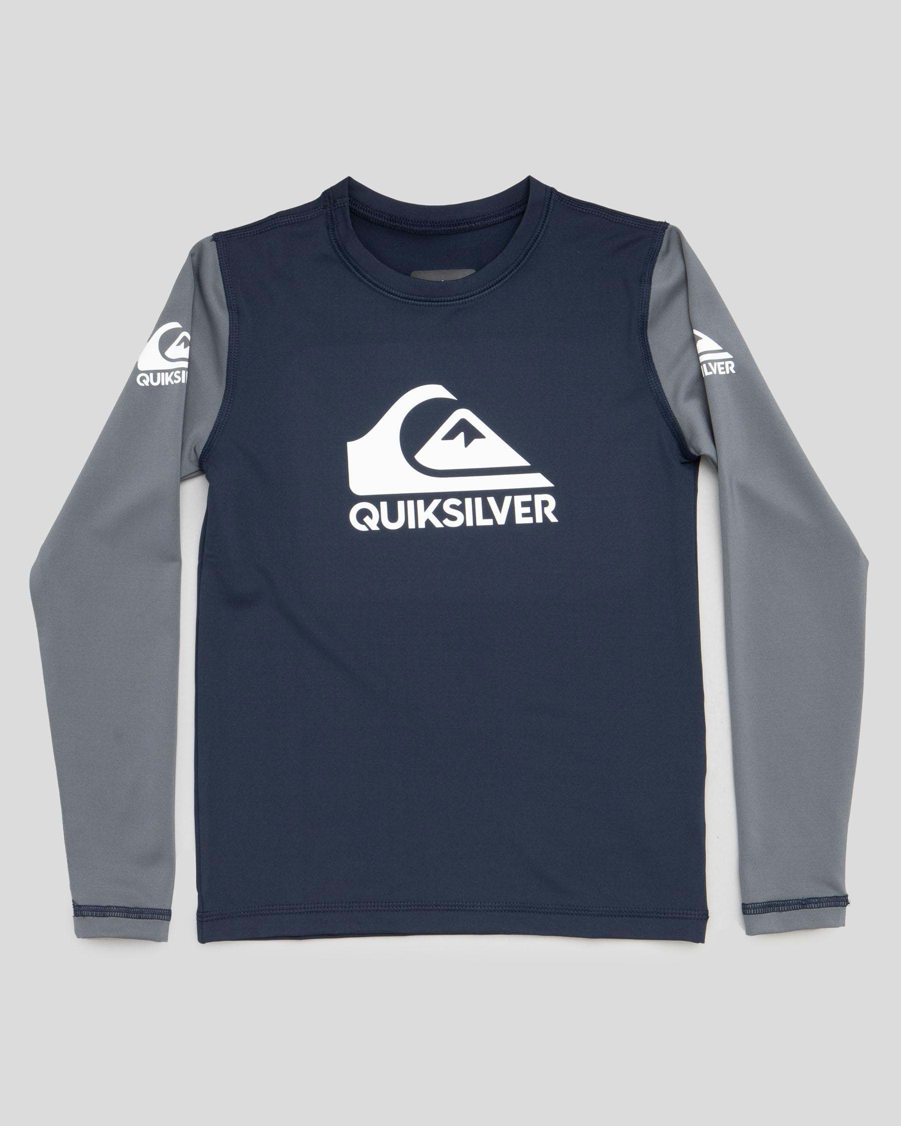 Shop Quiksilver Toddlers' Heats On Long Sleeve Rash Vest In Iron Gate ...