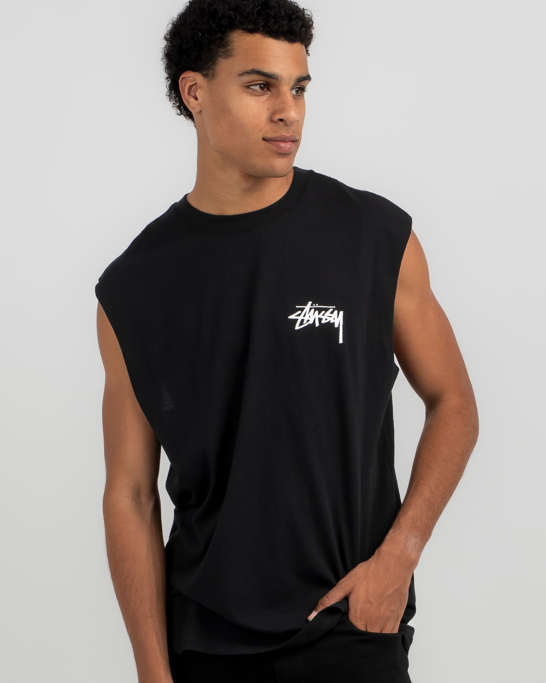 Shop Stussy Irie Roots Muscle Tank In Black - Fast Shipping & Easy ...