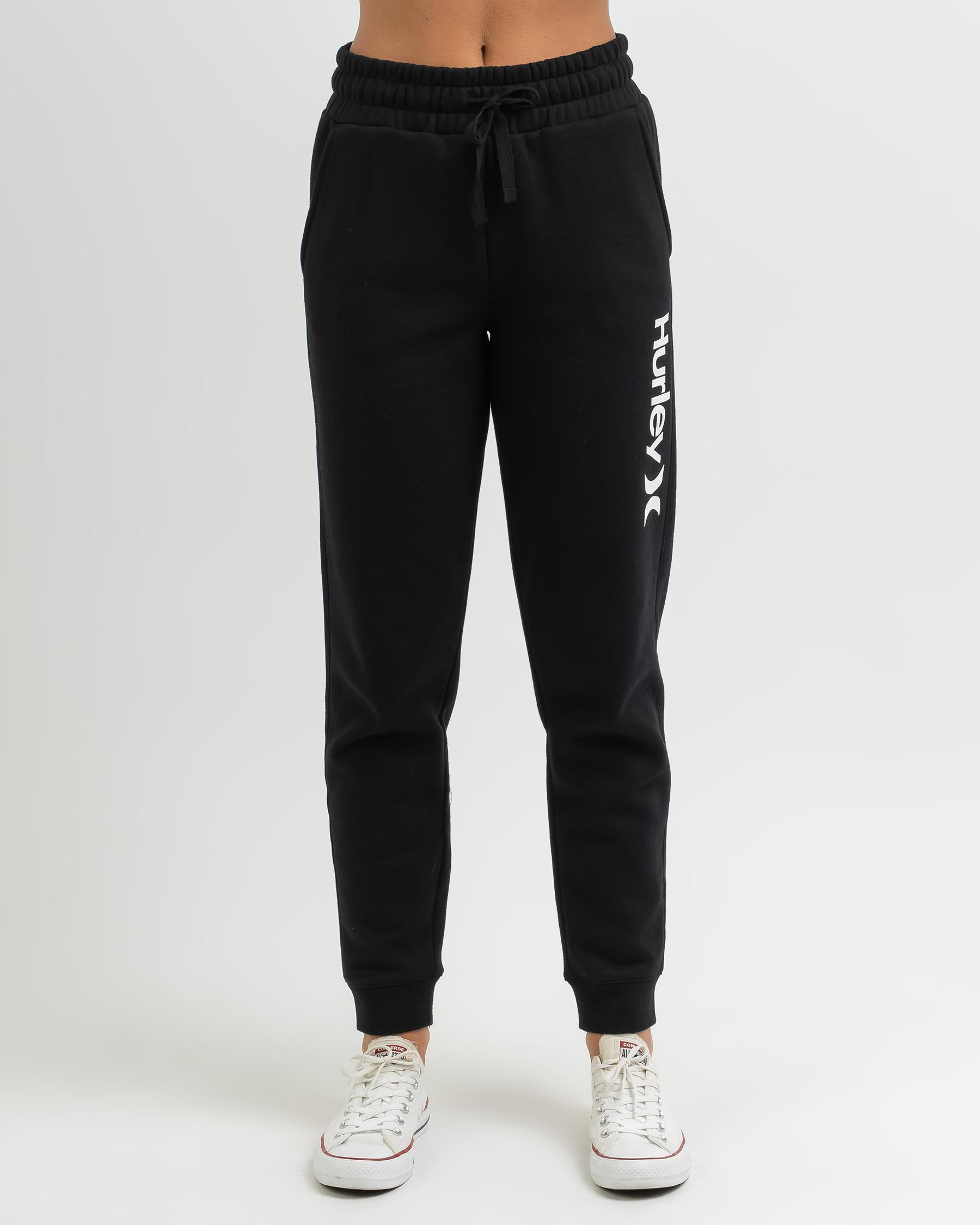 Shop Hurley One And Only Track Pants In Black - Fast Shipping & Easy ...