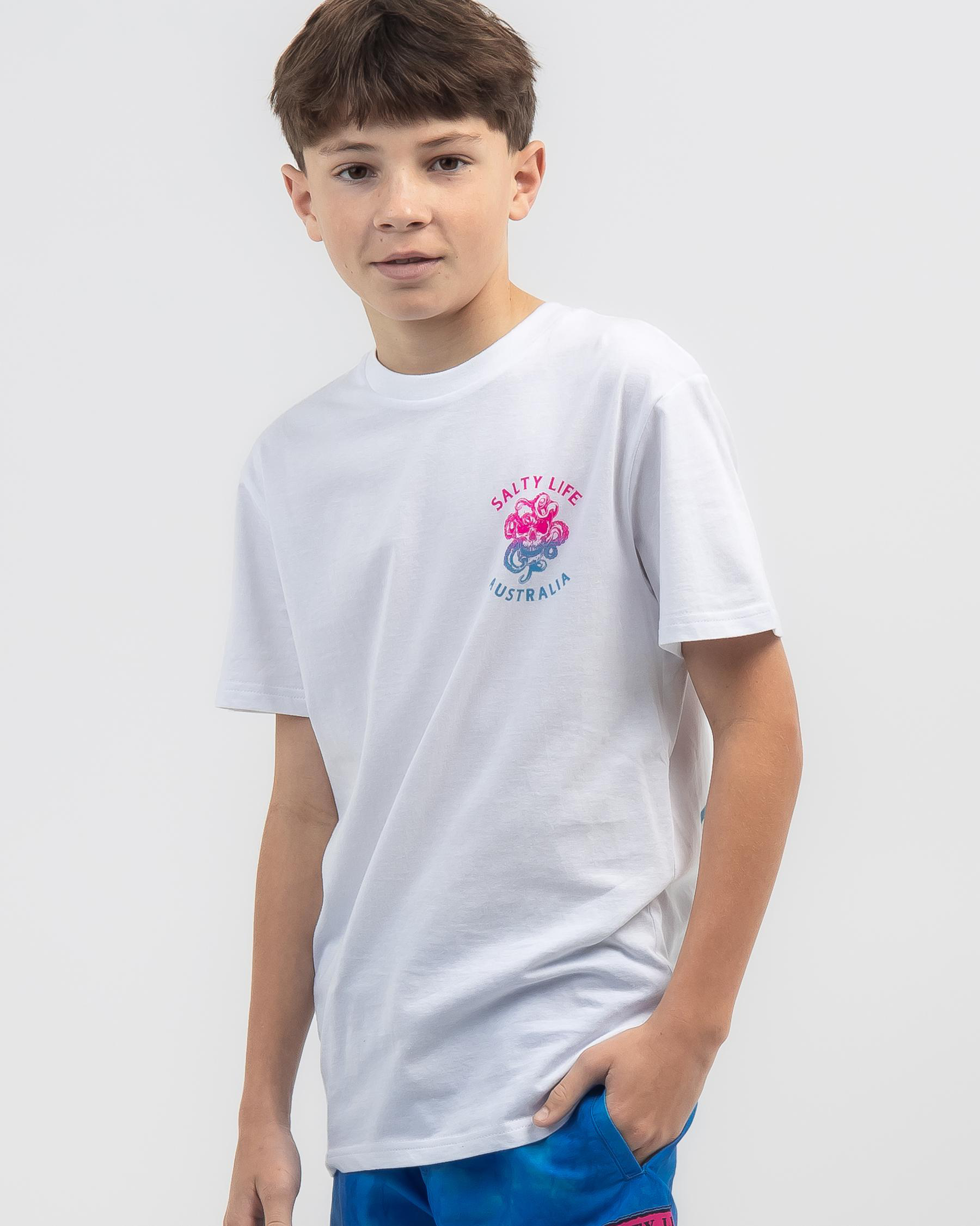 Shop Salty Life Boys' Tentacles T-shirt In White - Fast Shipping & Easy 