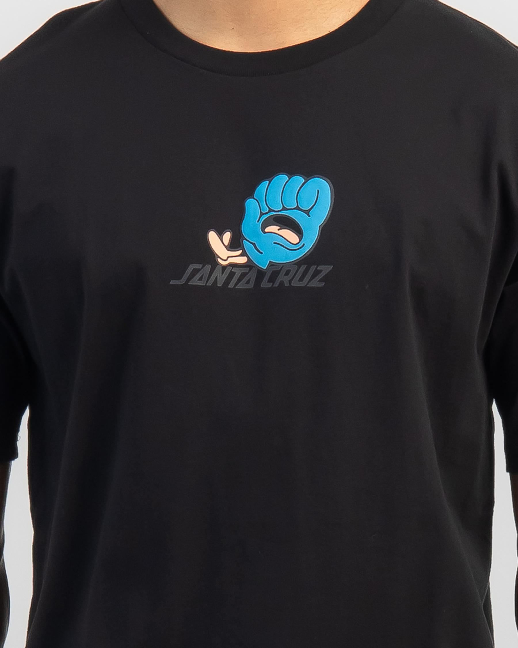 Shop Santa Cruz Chisel Hand T-Shirt In Black - Fast Shipping & Easy ...