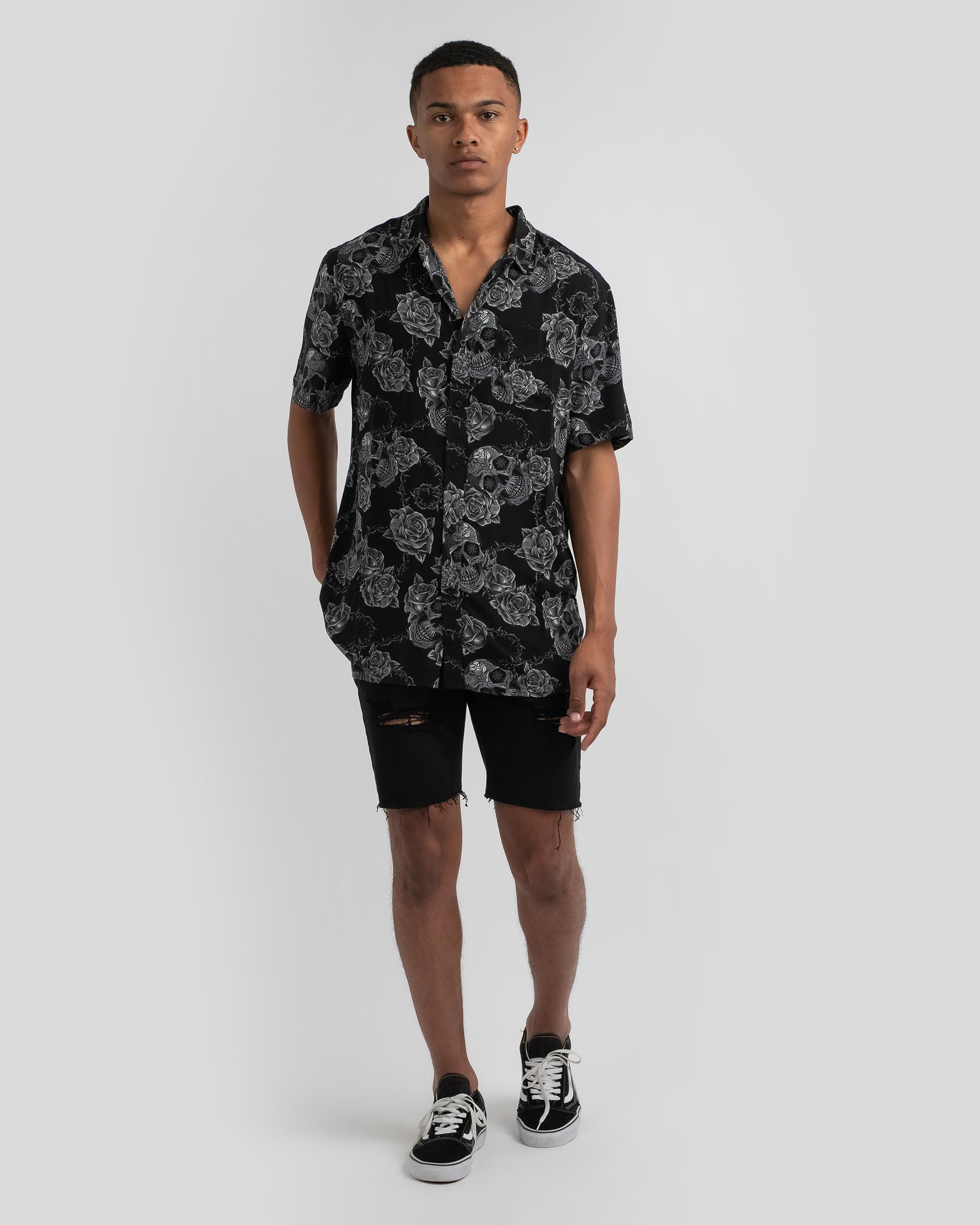 Shop Dexter Tatt Short Sleeve Shirt In Black - Fast Shipping & Easy ...