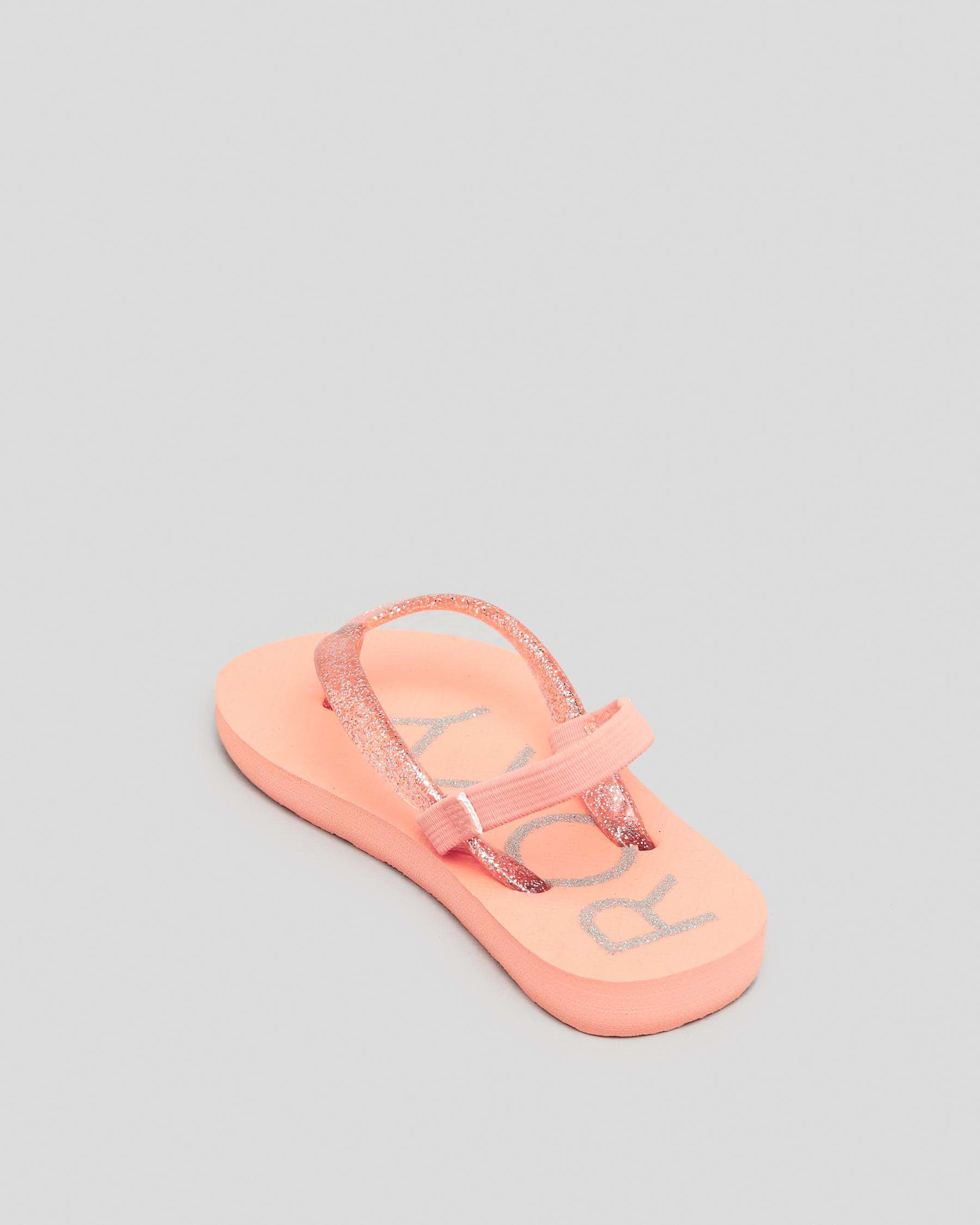 Shop Roxy Toddlers' Viva Sparkle Thongs In Coral - Fast Shipping & Easy ...