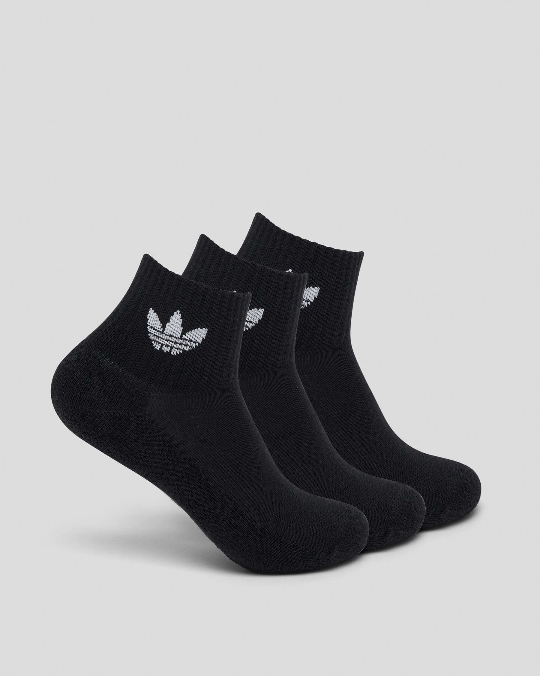 Shop adidas Toddlers' Mid Ankle Socks 3 Pack In Black - Fast Shipping ...
