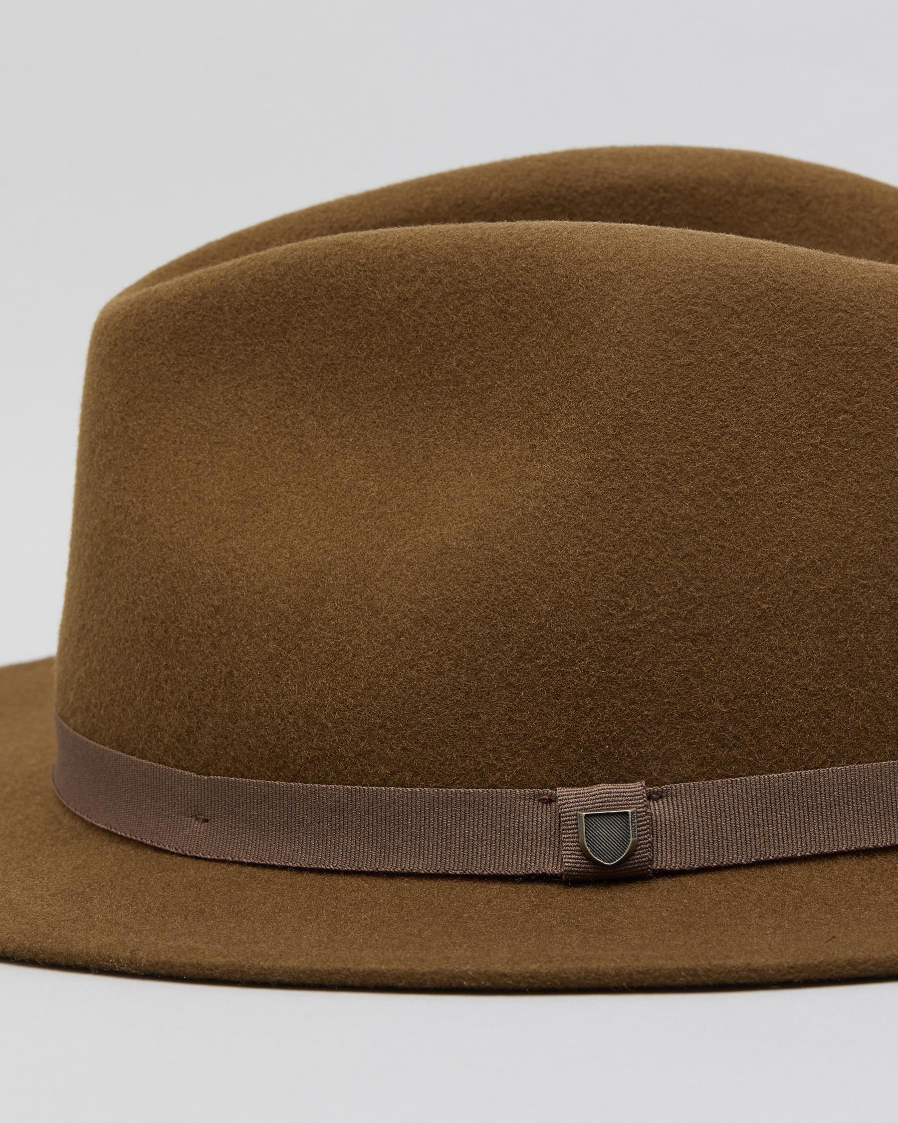 Shop Brixton Messer Packable Felt Hat In Coffee Fast Shipping And Easy