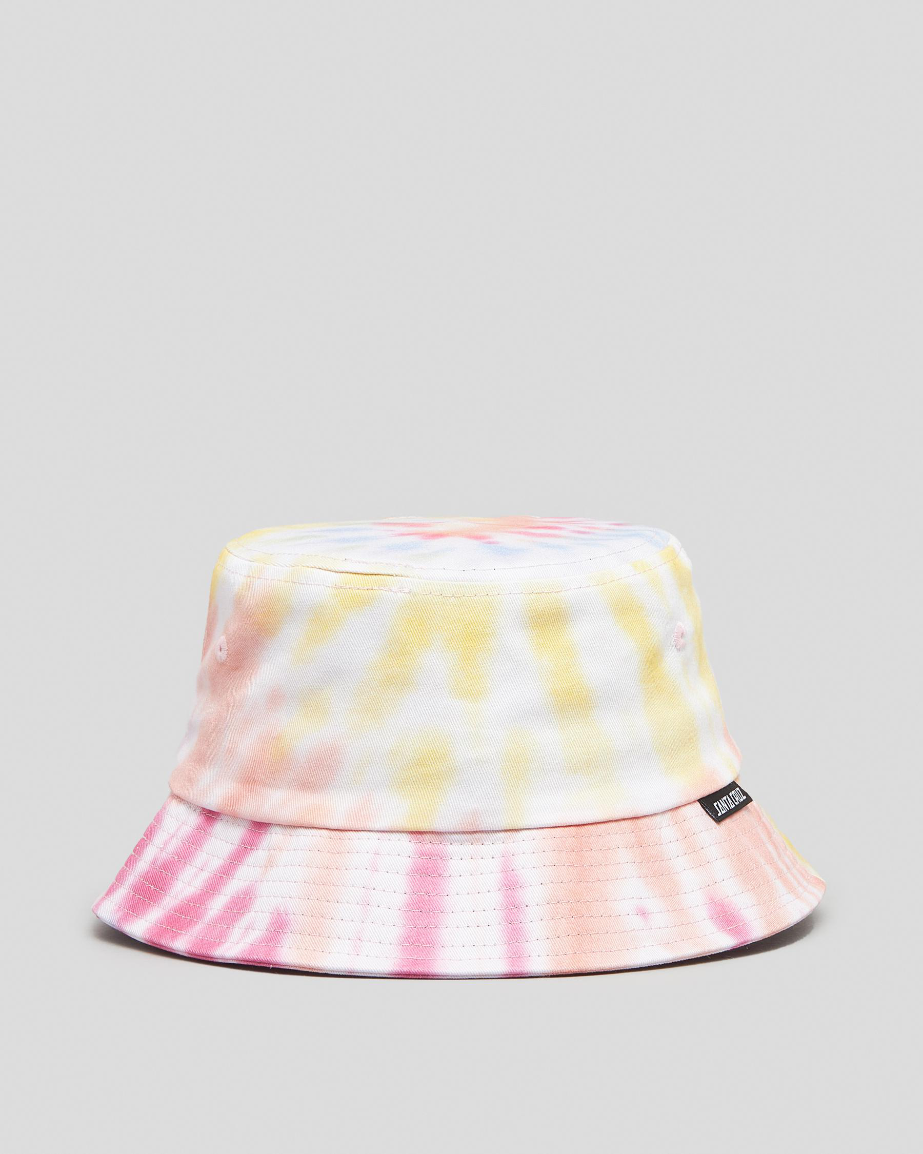 Shop Santa Cruz Eclipse Dot Bucket Hat In Multi Tie Dye - Fast Shipping ...