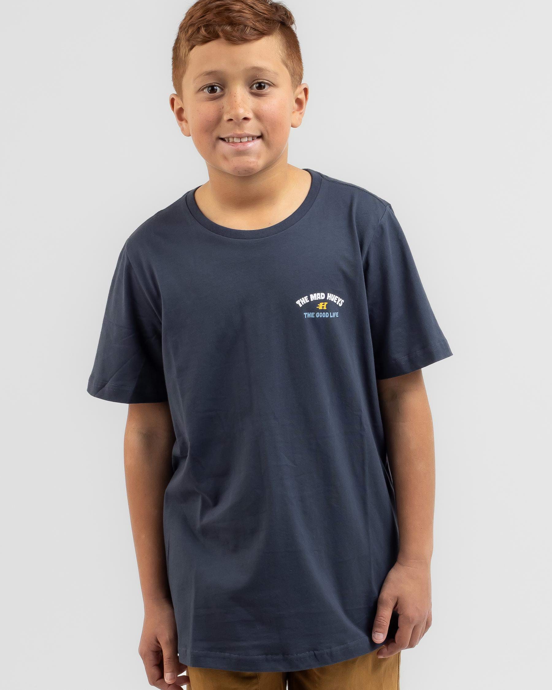 Shop The Mad Hueys Boys' The Good Life T-Shirt In Petrol Blue - Fast ...