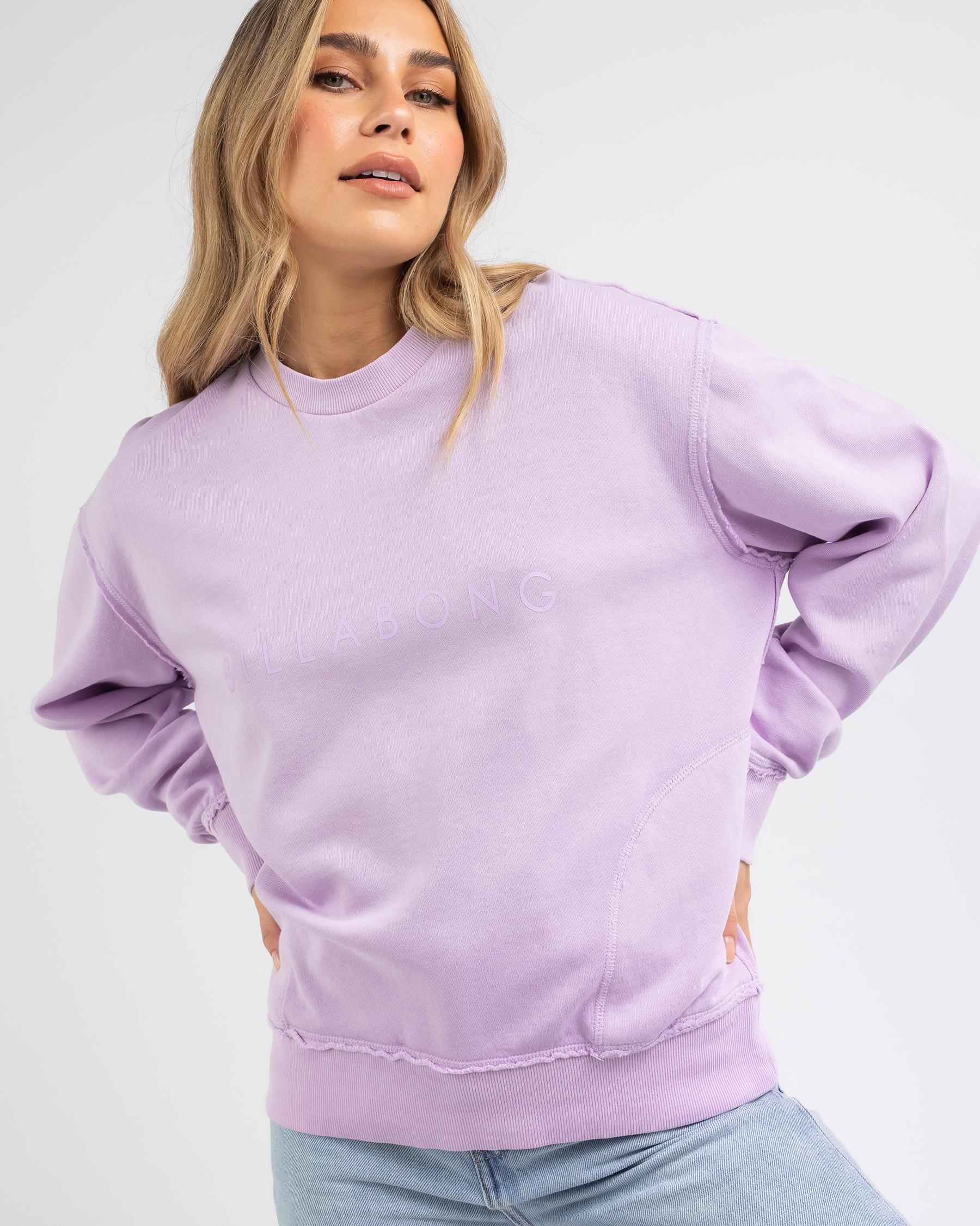 Shop Billabong Serenity Sweatshirt In Lilac - Fast Shipping & Easy ...