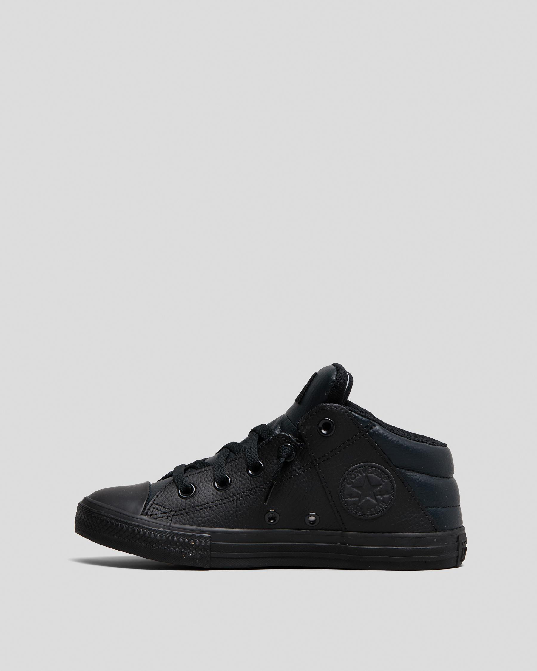 Shop Converse Junior Boys' CTAS Axel Mid Shoes In Black/black/black ...