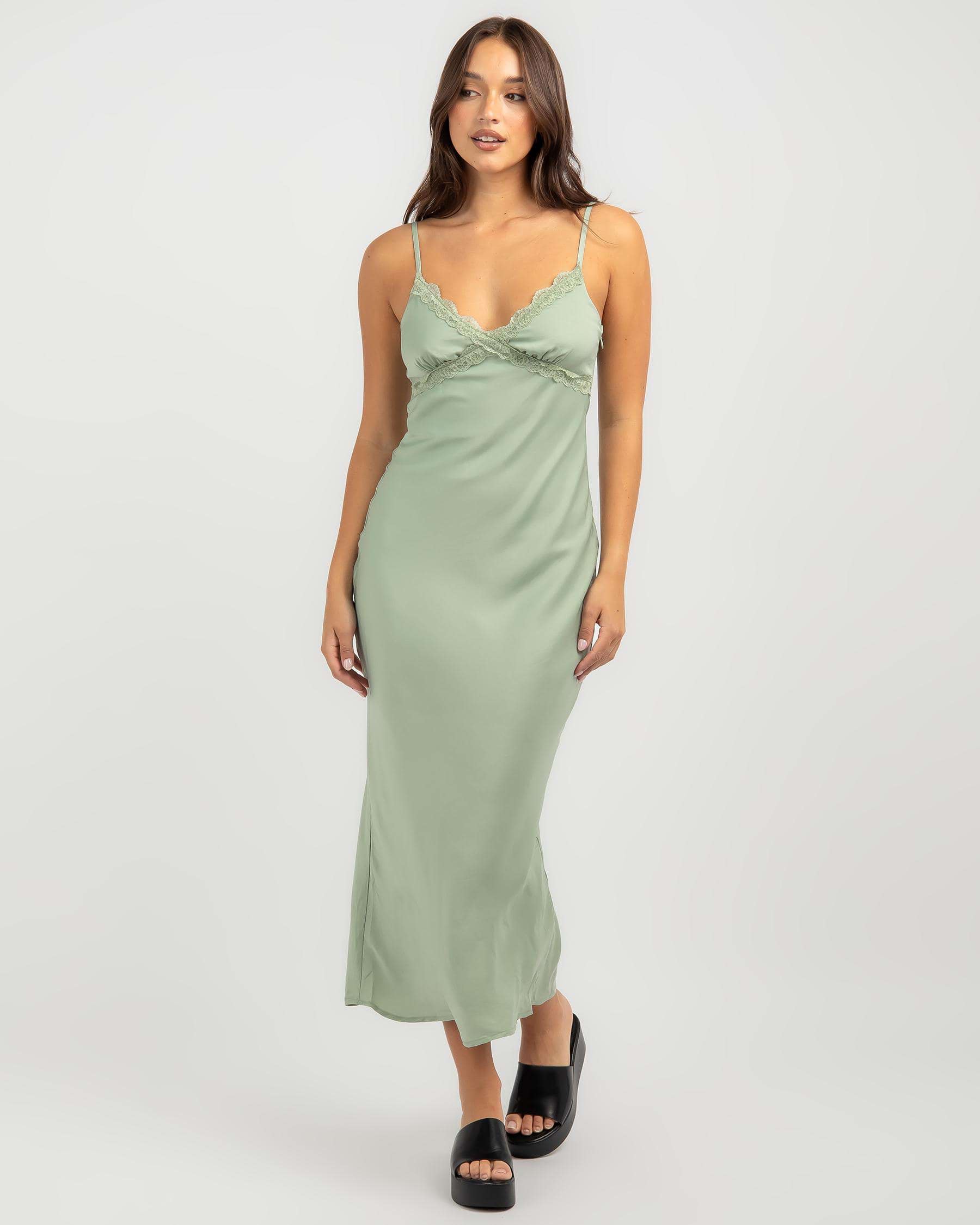Shop Ava And Ever Aurelia Maxi Dress In Sage - Fast Shipping & Easy ...