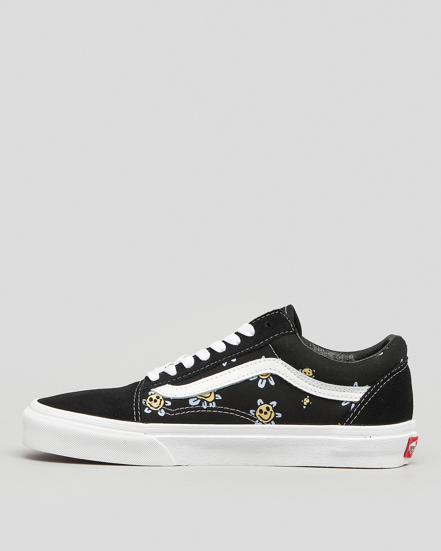 Shop Vans Womens Old Skool Shoes In Trippy Grin Floral Black/yellow ...