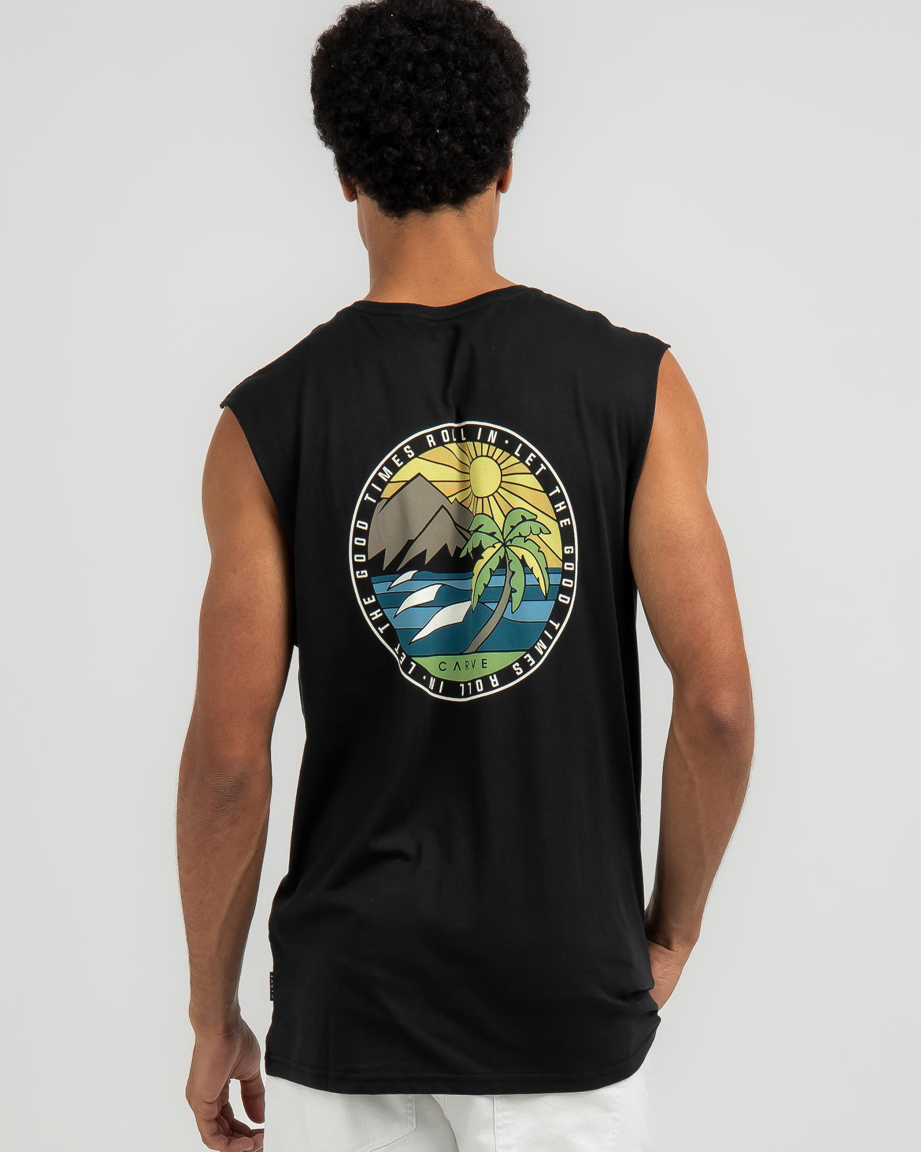 Shop Carve Sun 'N' Surf Muscle Tank In Black - Fast Shipping & Easy ...