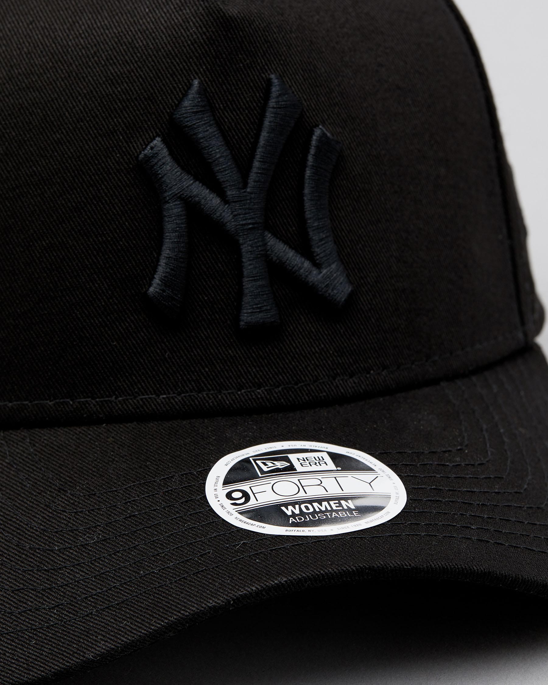 Shop New Era NY Yankees A-Frame Cap In Black/black - Fast Shipping ...