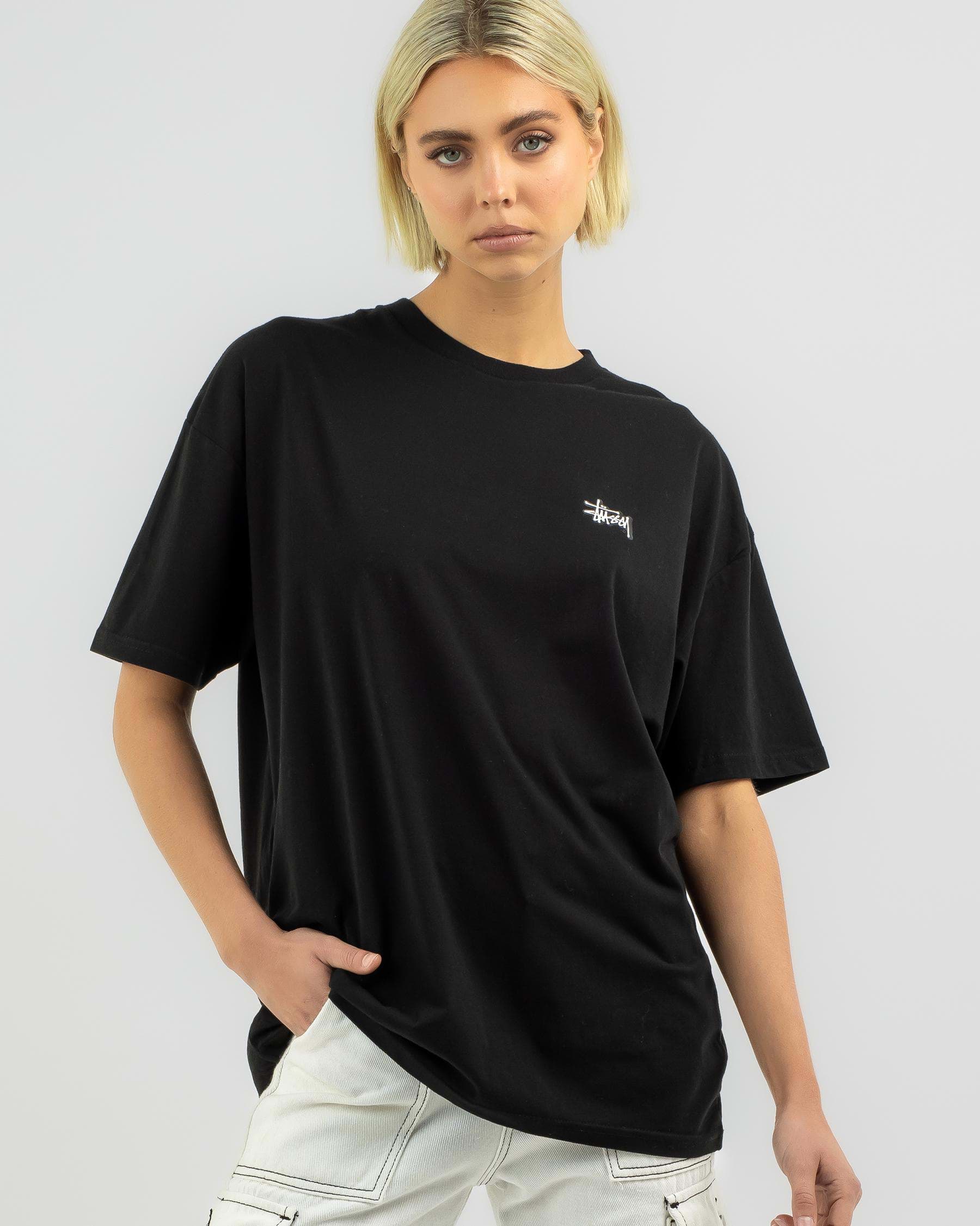Shop Stussy Offset Graffiti Relaxed T-Shirt In Black - Fast Shipping ...