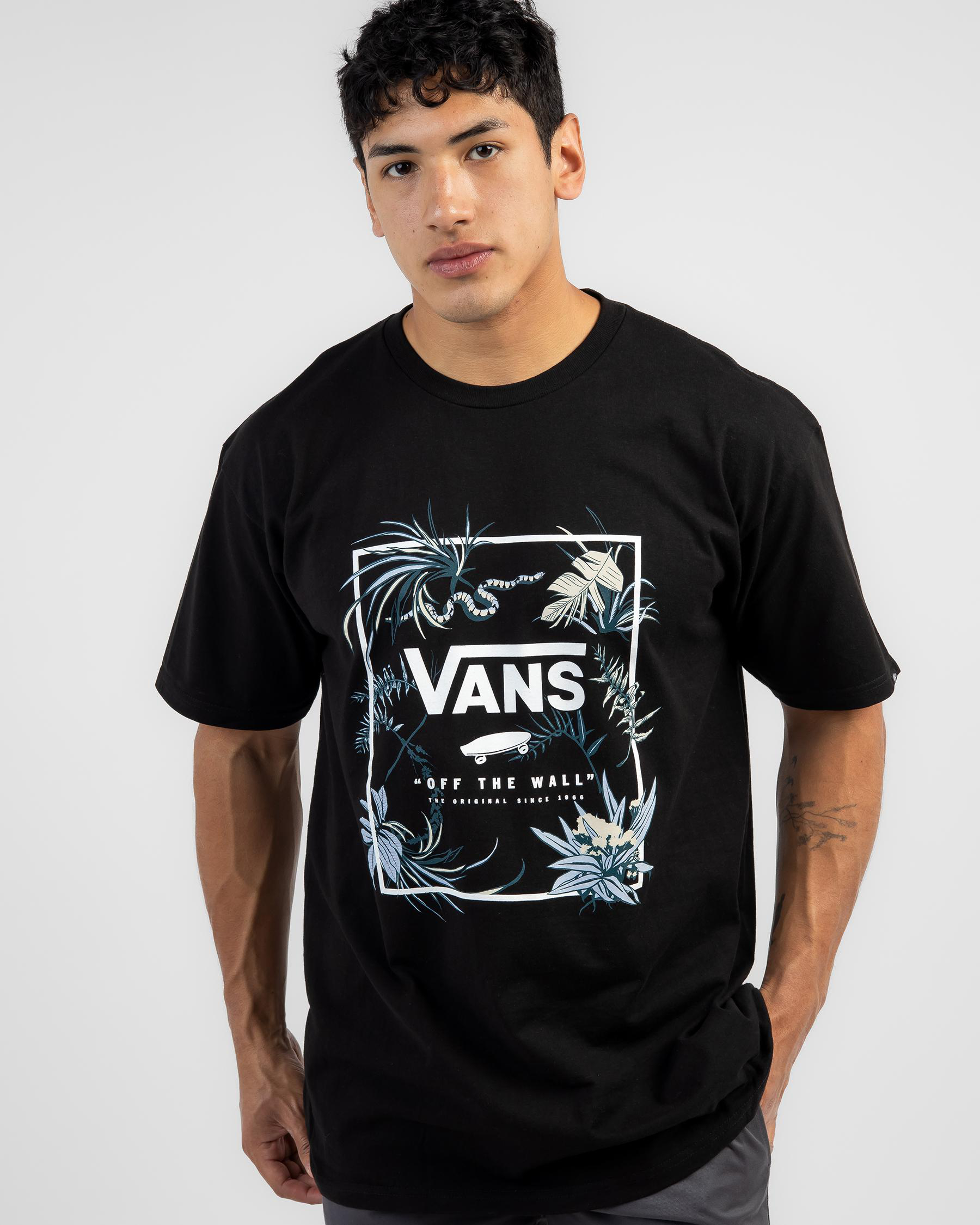 Shop Vans Classic Print Box T Shirt In Blackdeep Teal Fast Shipping And Easy Returns City 9120