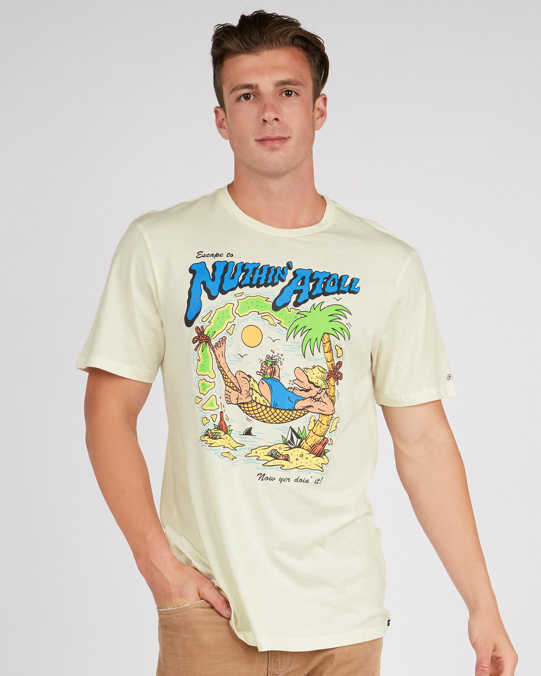 Shop Volcom Nuthin Atoll T-Shirt In Paint White - Fast Shipping & Easy ...