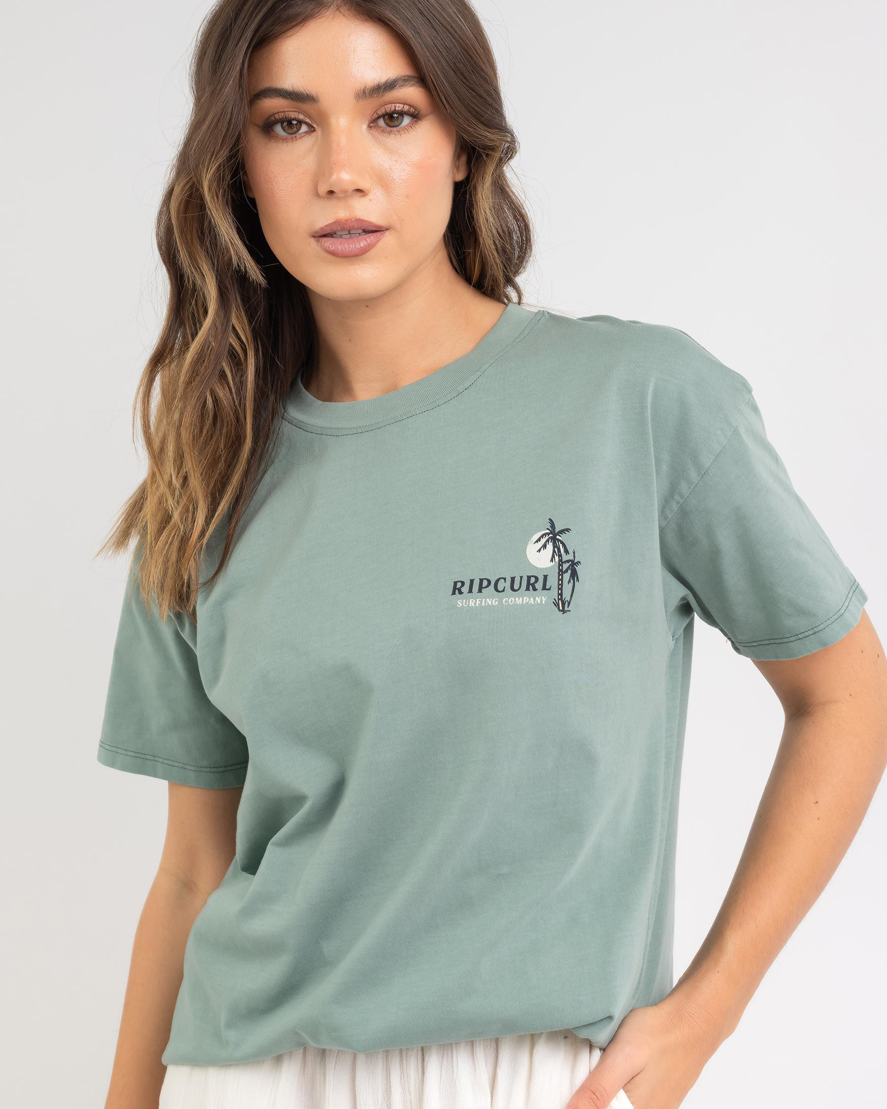 Shop Rip Curl Diamond Bay Oversized T-Shirt In Slate - Fast Shipping ...