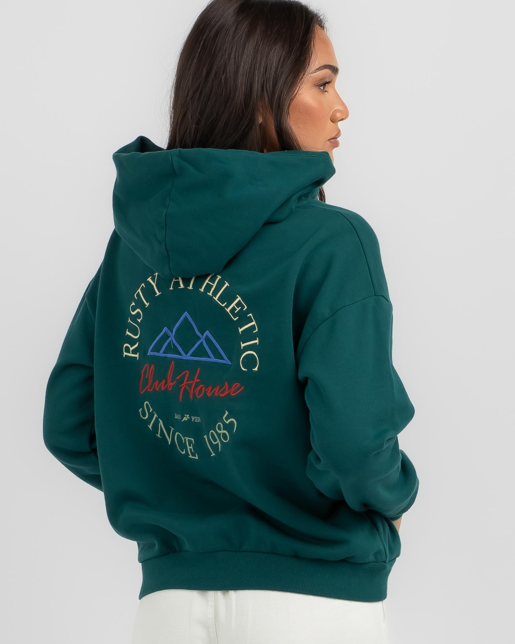 Rusty Athletic Relaxed Hoodie In Dark Emerald | City Beach United States