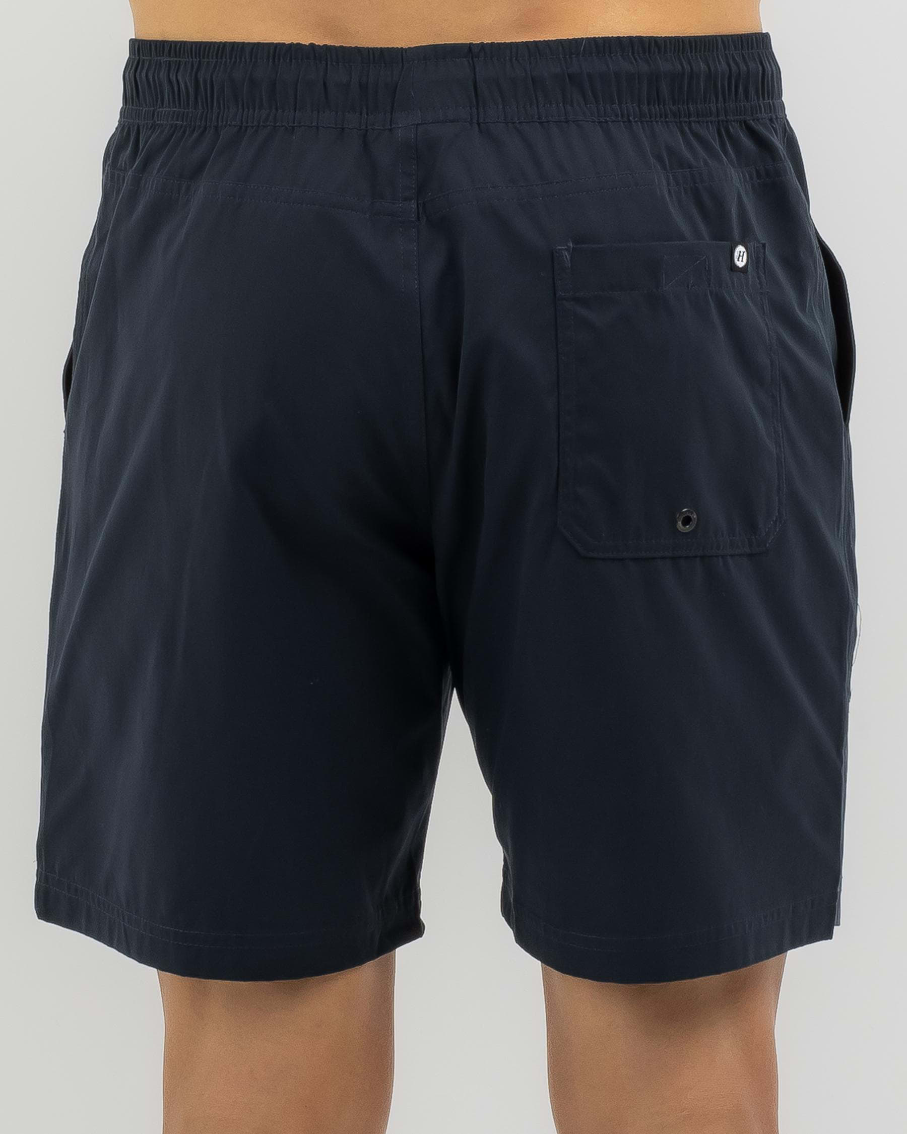 Shop The Mad Hueys Drop The Pick Volley Shorts In Navy - Fast Shipping ...