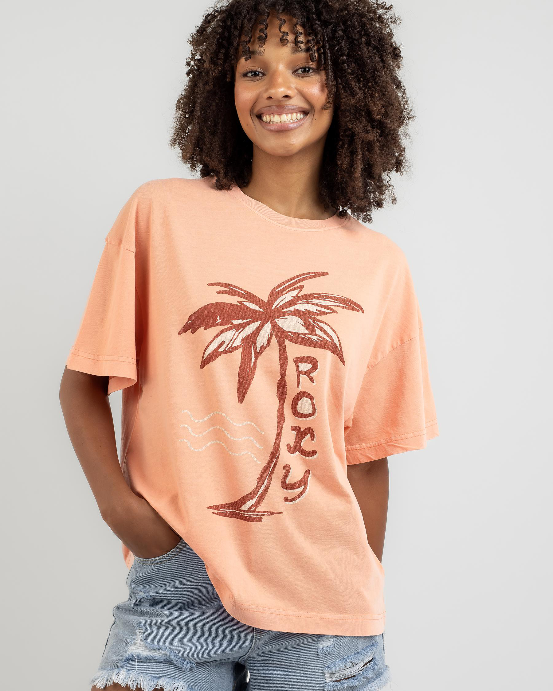 Shop Roxy Sweet Sunshine T-Shirt In Papaya Punch - Fast Shipping & Easy ...