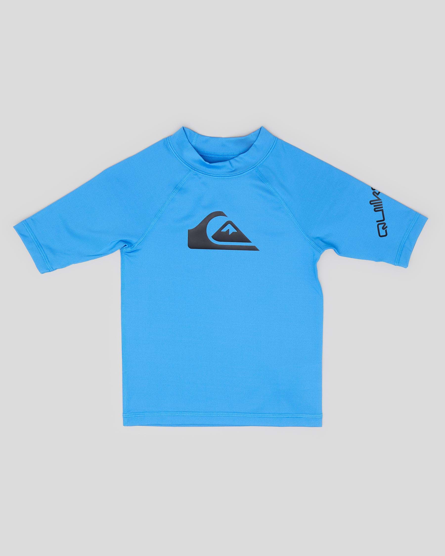 Shop Quiksilver Toddlers' All Time Short Sleeve Rash Vest In Blithe ...