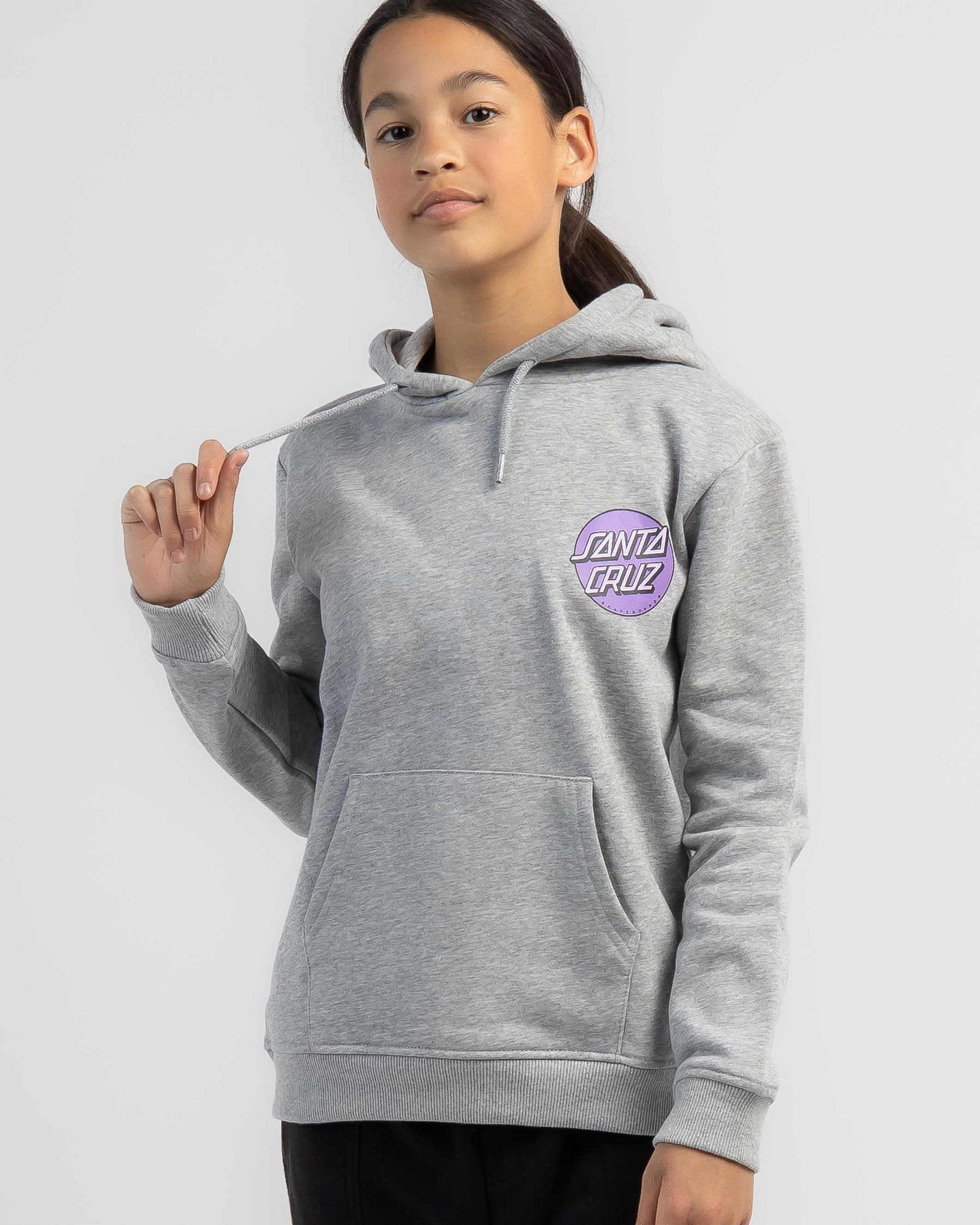 Shop Santa Cruz Girls' Other Dot Pop Hoodie In Grey Marle - Fast ...