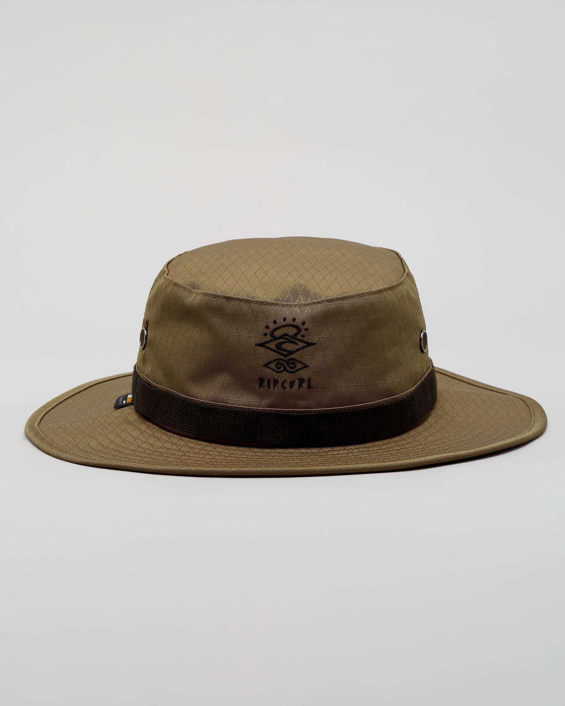 Shop Rip Curl Searchers Wide Brim Hat In Kangaroo - Fast Shipping ...